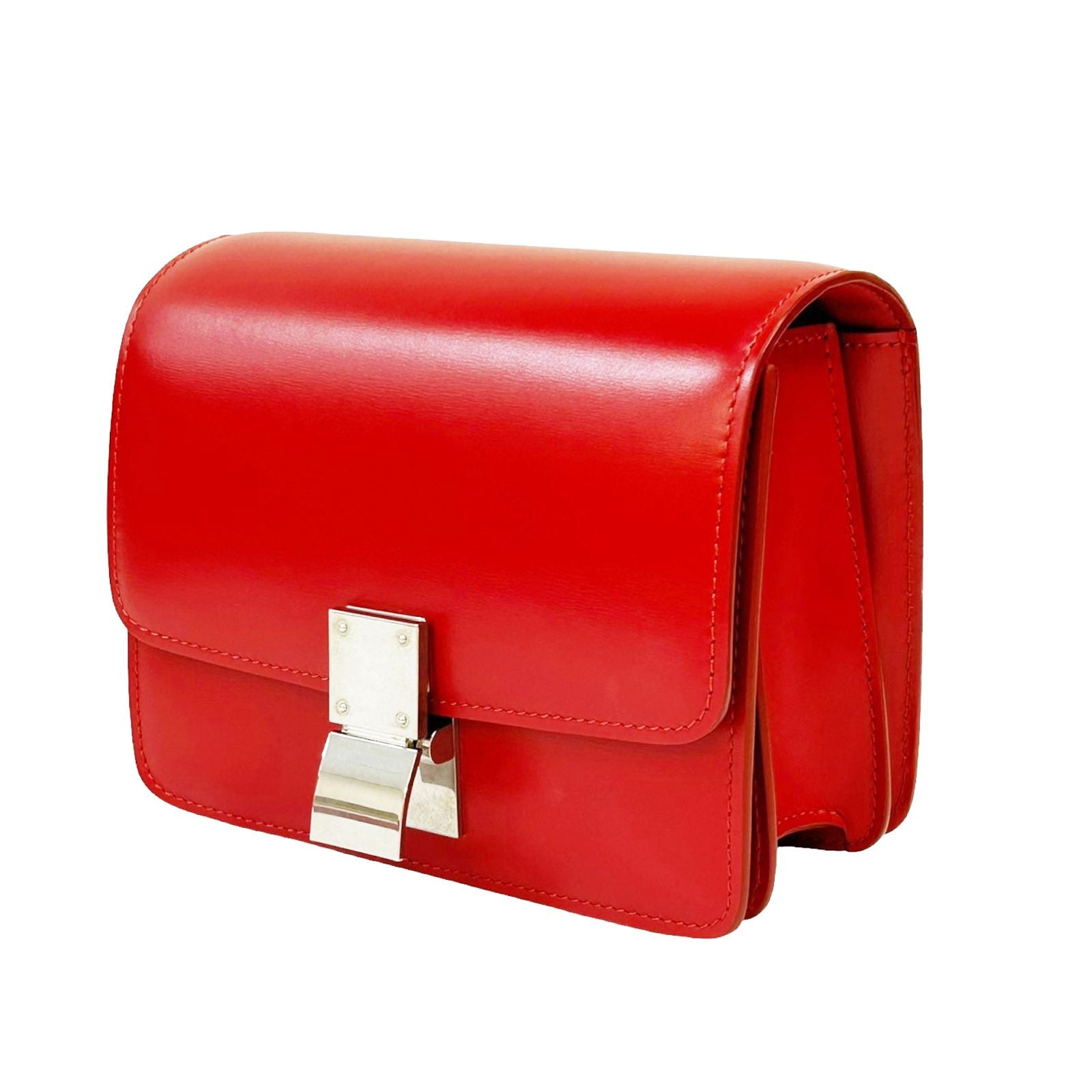 Celine Small Classic Shoulder Bag Red Box Calfskin