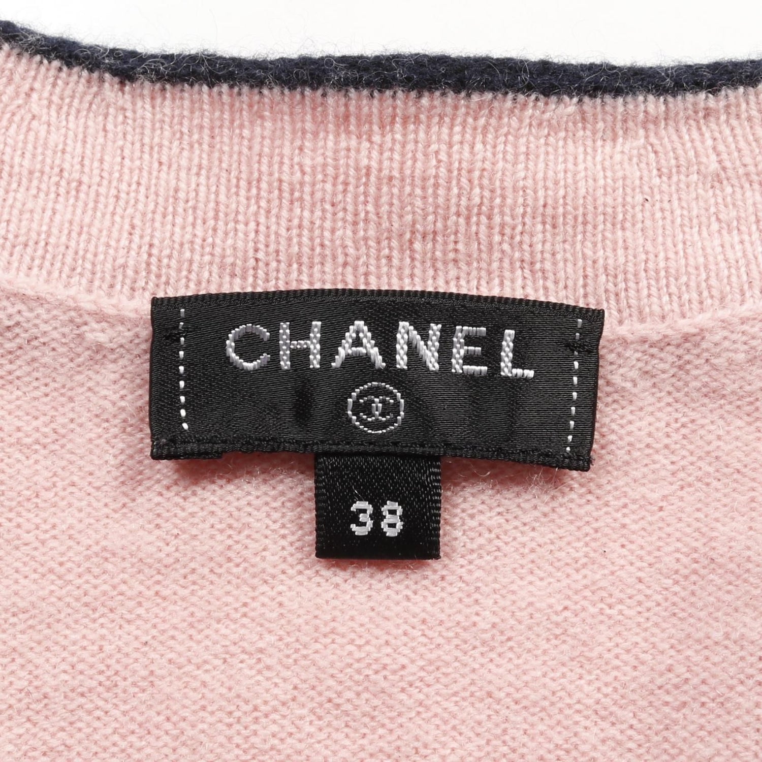 Chanel Pink Navy No 5 Cardigan Cashmere P 70793k 10084