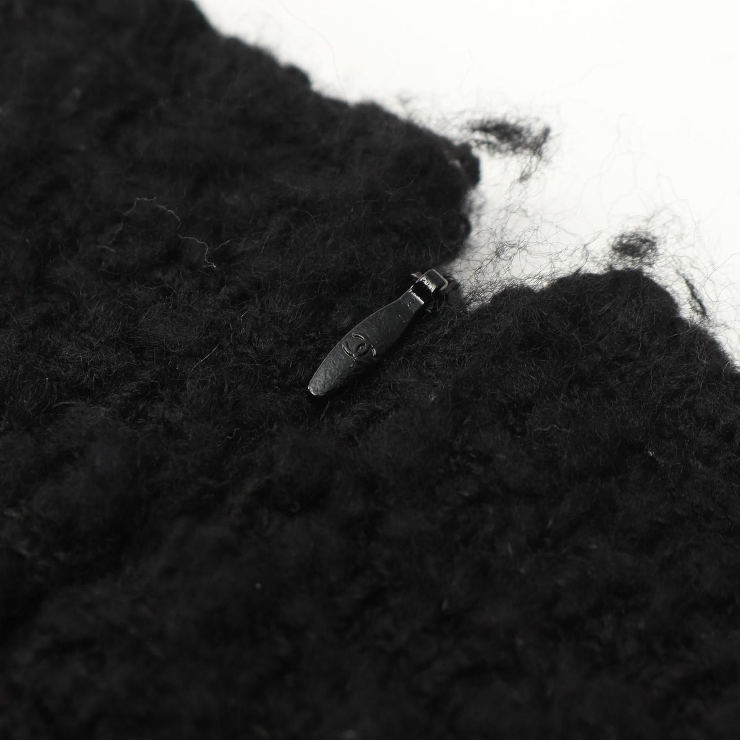Chanel Black Coco Mark Button Tweed Skirt Wool Acrylic/nylon P 46660v 28631