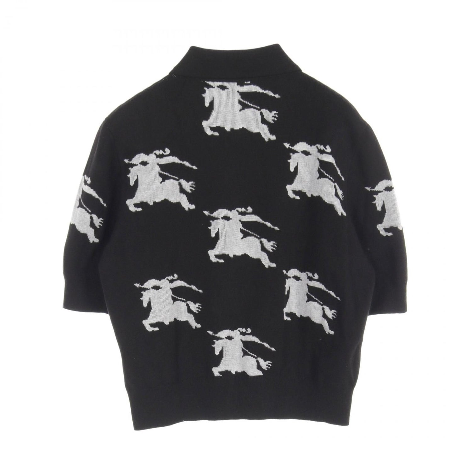 Burberry Ekd Knit Polo Shirt Black White Cotton 8070330