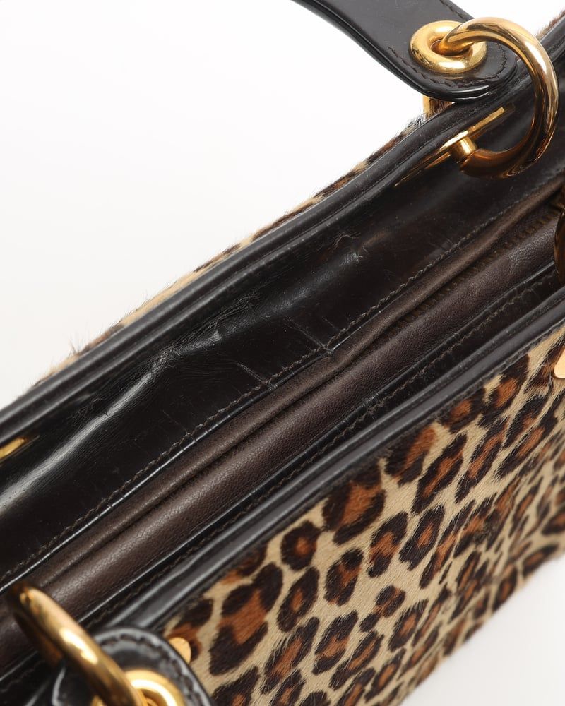 Christian Dior Medium Leopard Lady Dior Bag