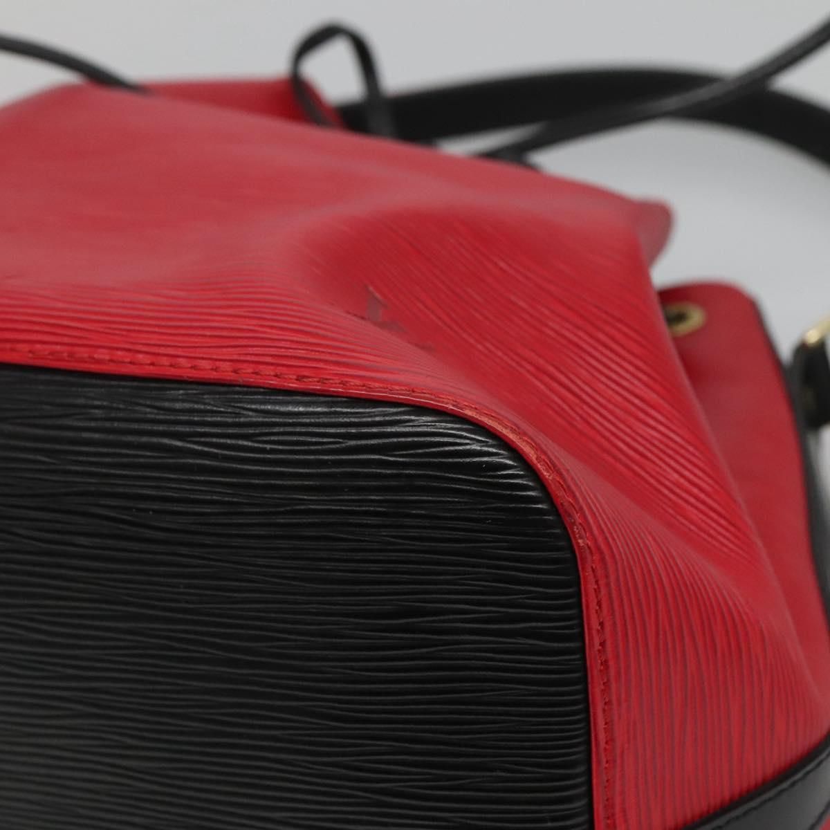 Louis Vuitton Epi Petit Noe Shoulder Bag Bicolor Black Red M 44017 Lv Auth