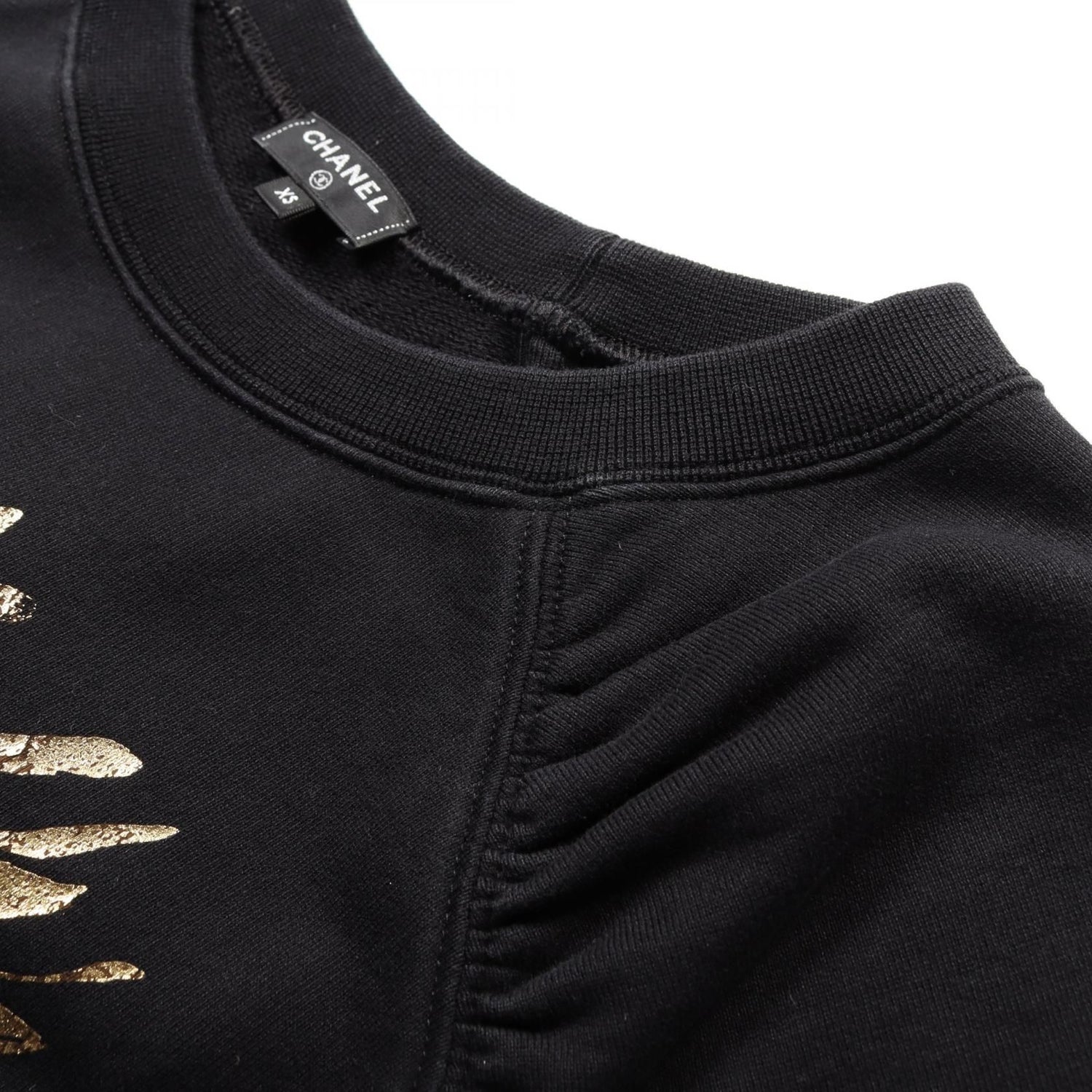 Chanel Black Gold Coco Mark T-shirt Cotton P 57840k 07626 18c
