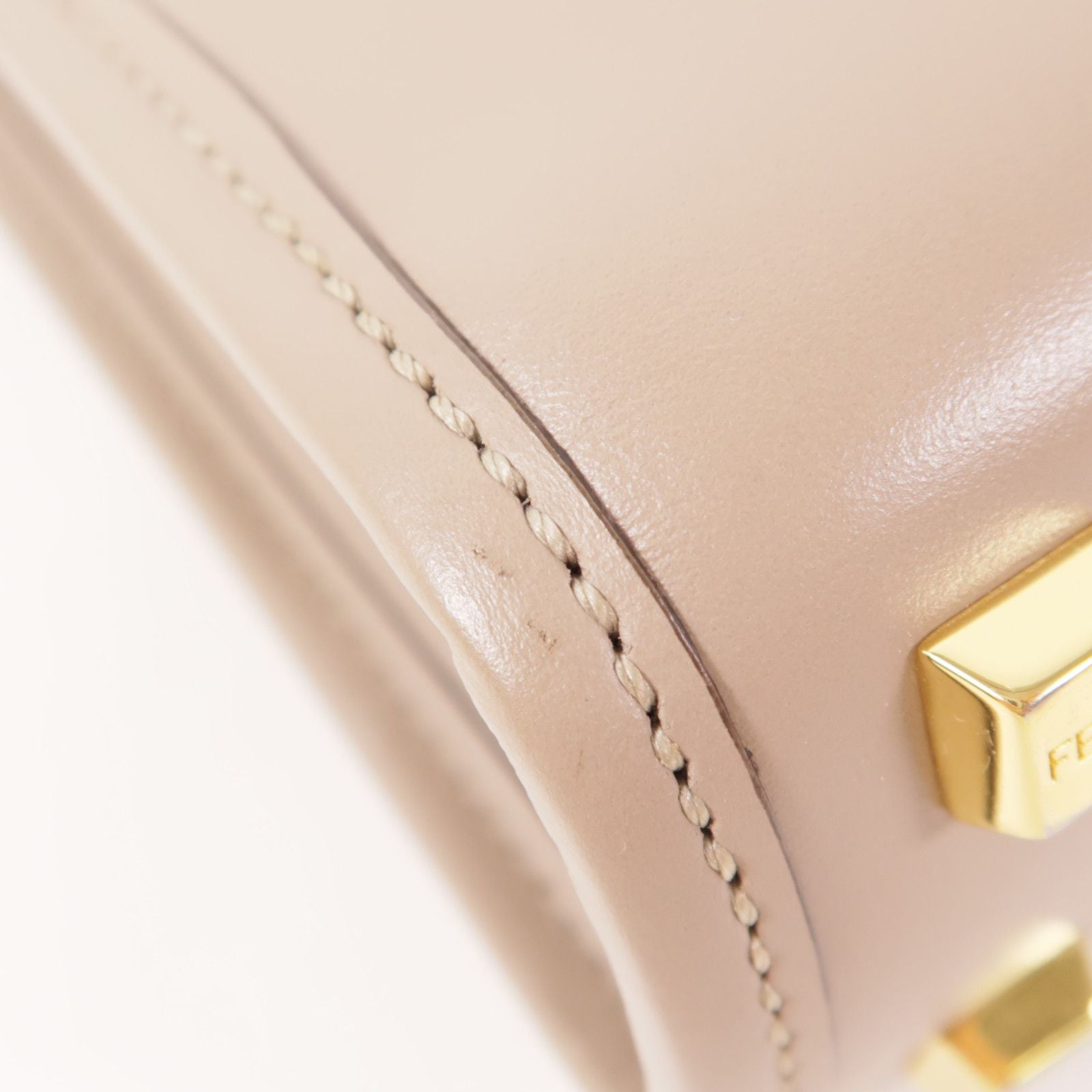 Fendi Cowhide Leather Mini Sunshine Shopper Hand-turned Shoulder Bag 2way Shoulder Bag Gray Grey Calfskin (cowhide) 8