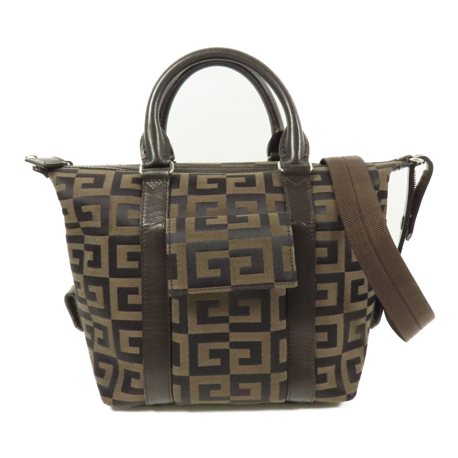 Givenchy Canvas Shoulder Bag Hand-turn Shoulder Bag 2way Shoulder Bag Brown Canvas