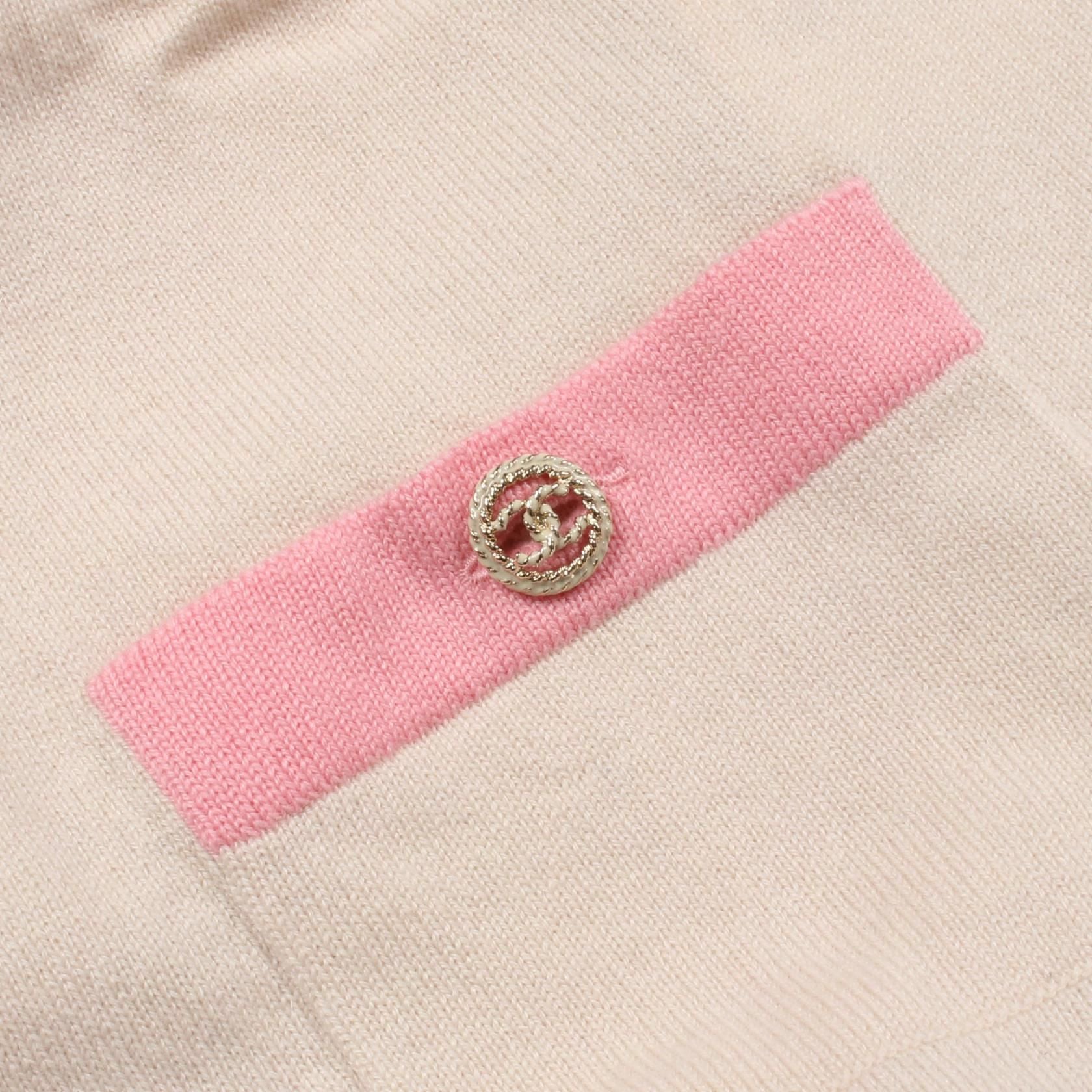 Chanel Pink Multicolor Coco Mark Button Knit Cashmere P 40309 K 02897