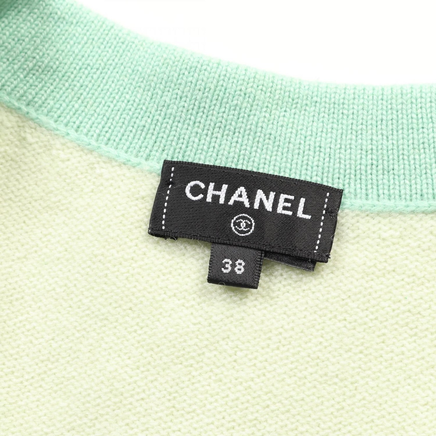 Chanel Green Coco Mark Button Cardigan Cashmere P 75050k 10747