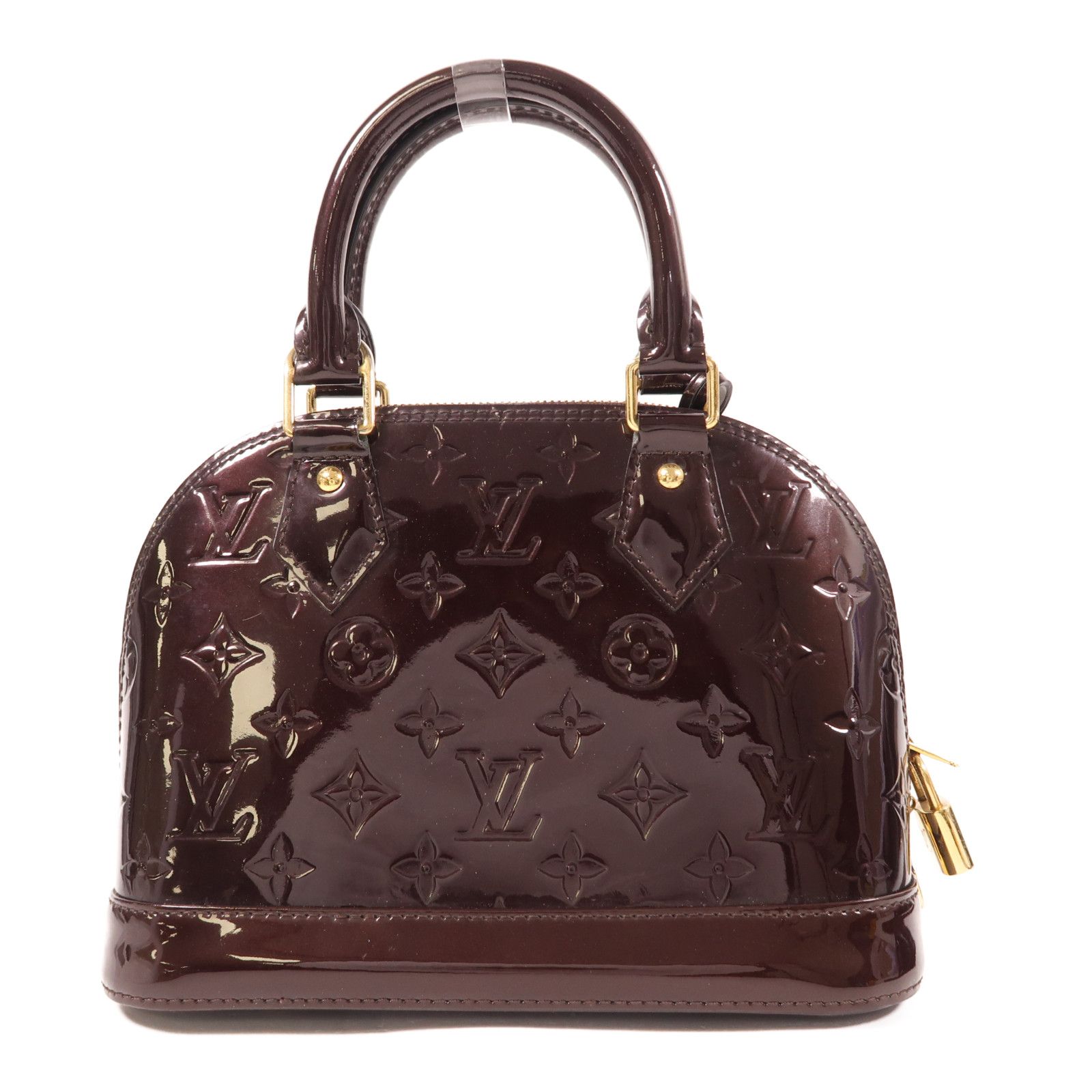 Louis Vuitton Vernis Alma Bb Handmade Shoulder Bag Red Amarante 2way Shoulder Bag M 91678