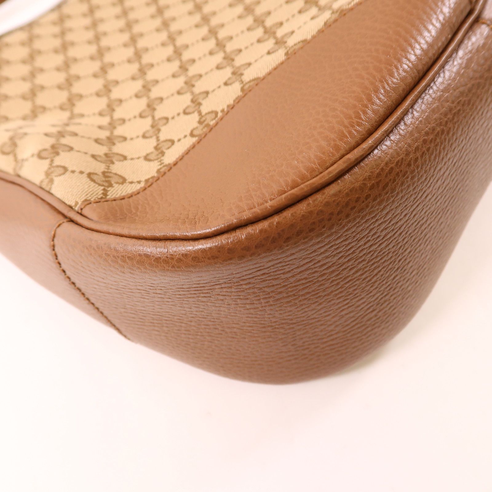 Gucci Canvas Bree Micro Hobo Gold Shoulder Bag Brown Gg Canvas 449244