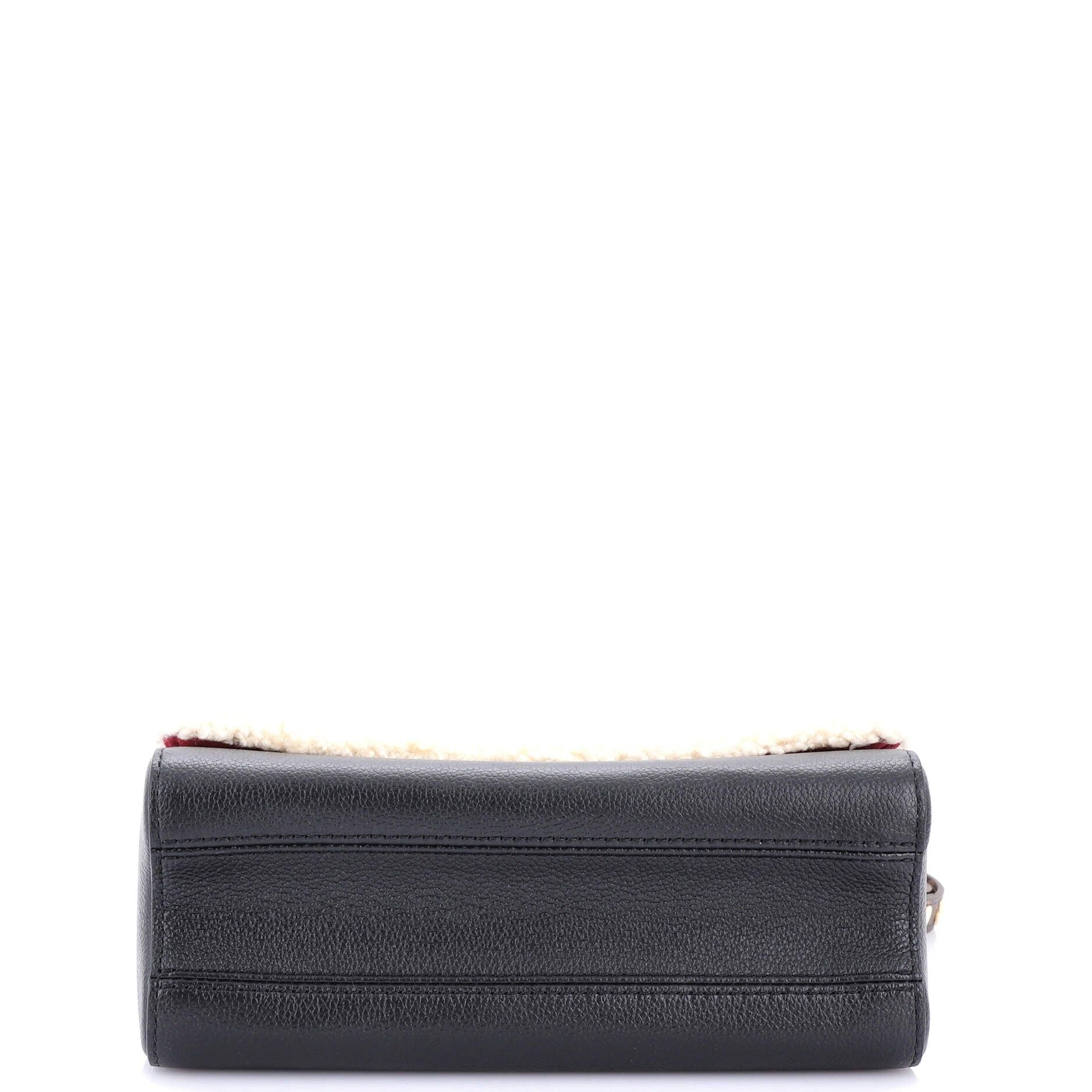 Louis Vuitton Twist Handbag Leather And Monogram Teddy Shearling Mm
