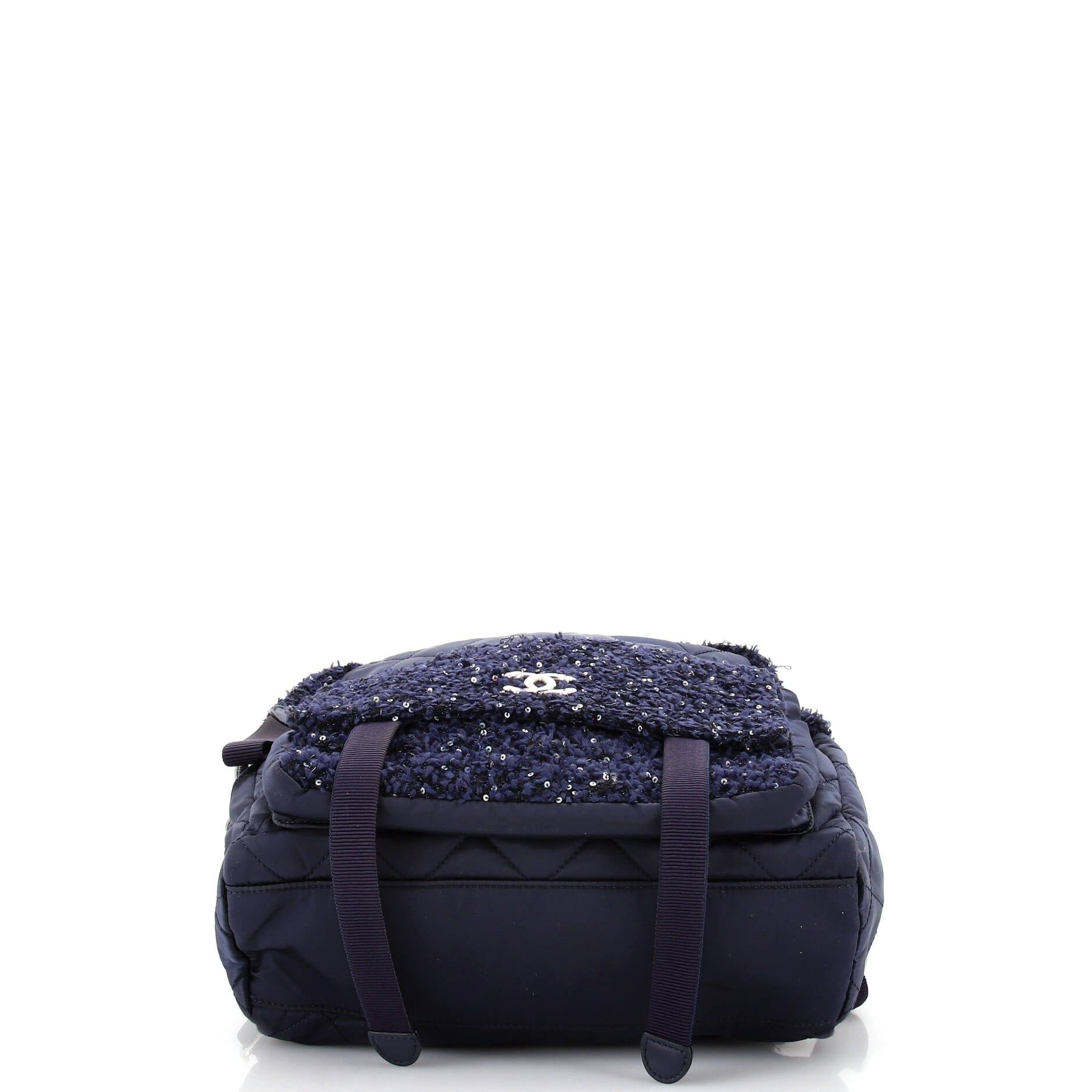 Chanel Astronaut Essentials Backpack Quilted Nylon With Tweed Medium