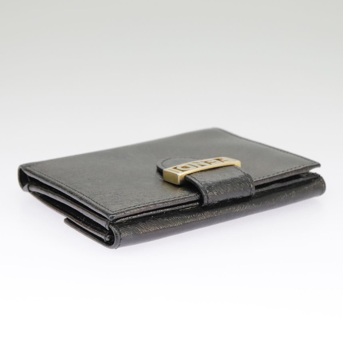 Fendi Wallet Leather Black Auth