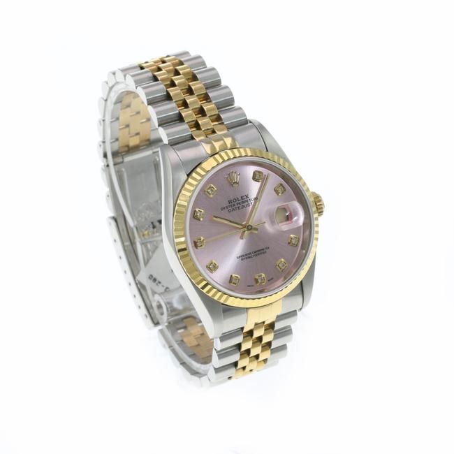 Pink Datejust 16233 Two-tone 36mm Ice Diamond Dial Watch