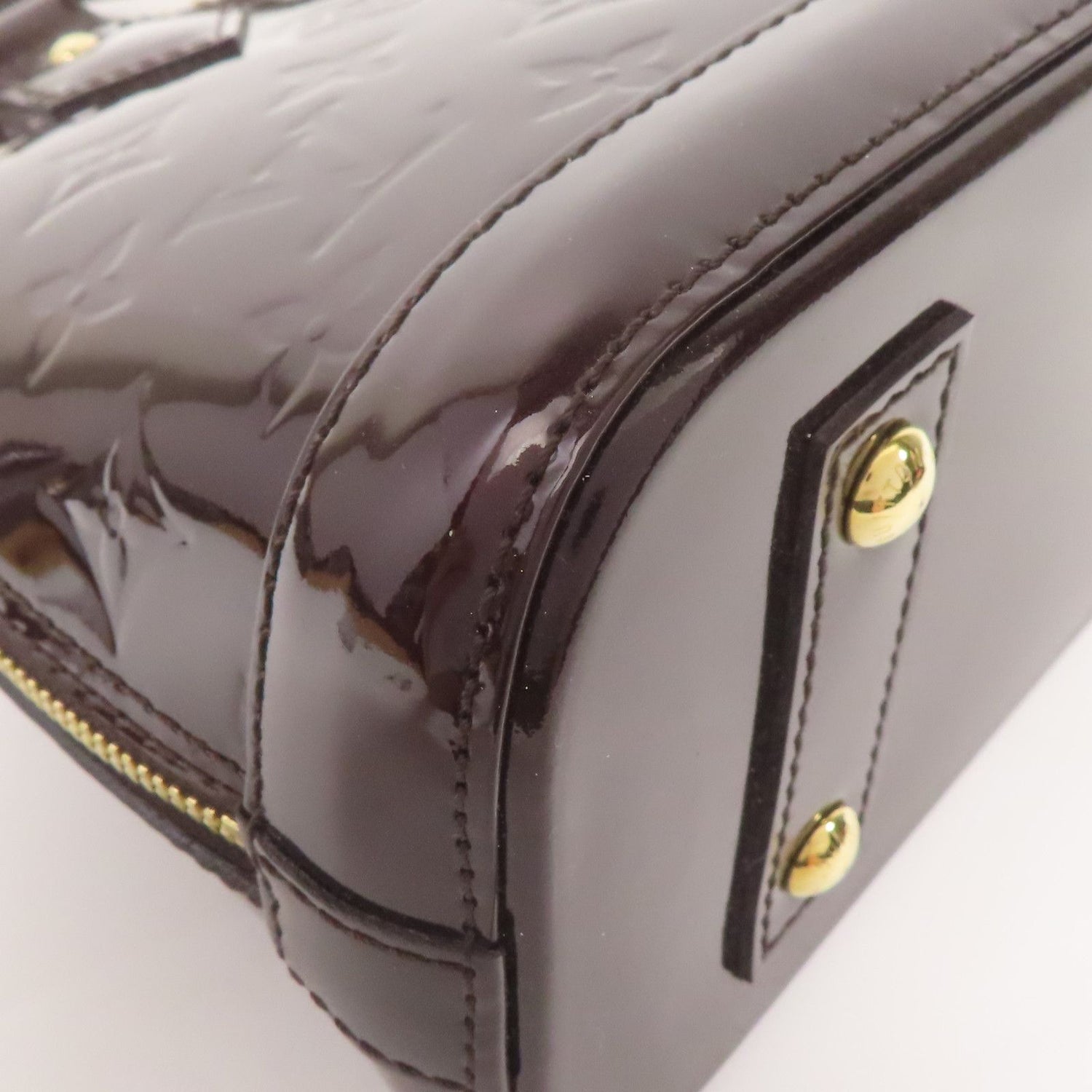 Louis Vuitton Vernis Alma Bb Handmade Shoulder Bag Red Amarante 2way Shoulder Bag M 91678