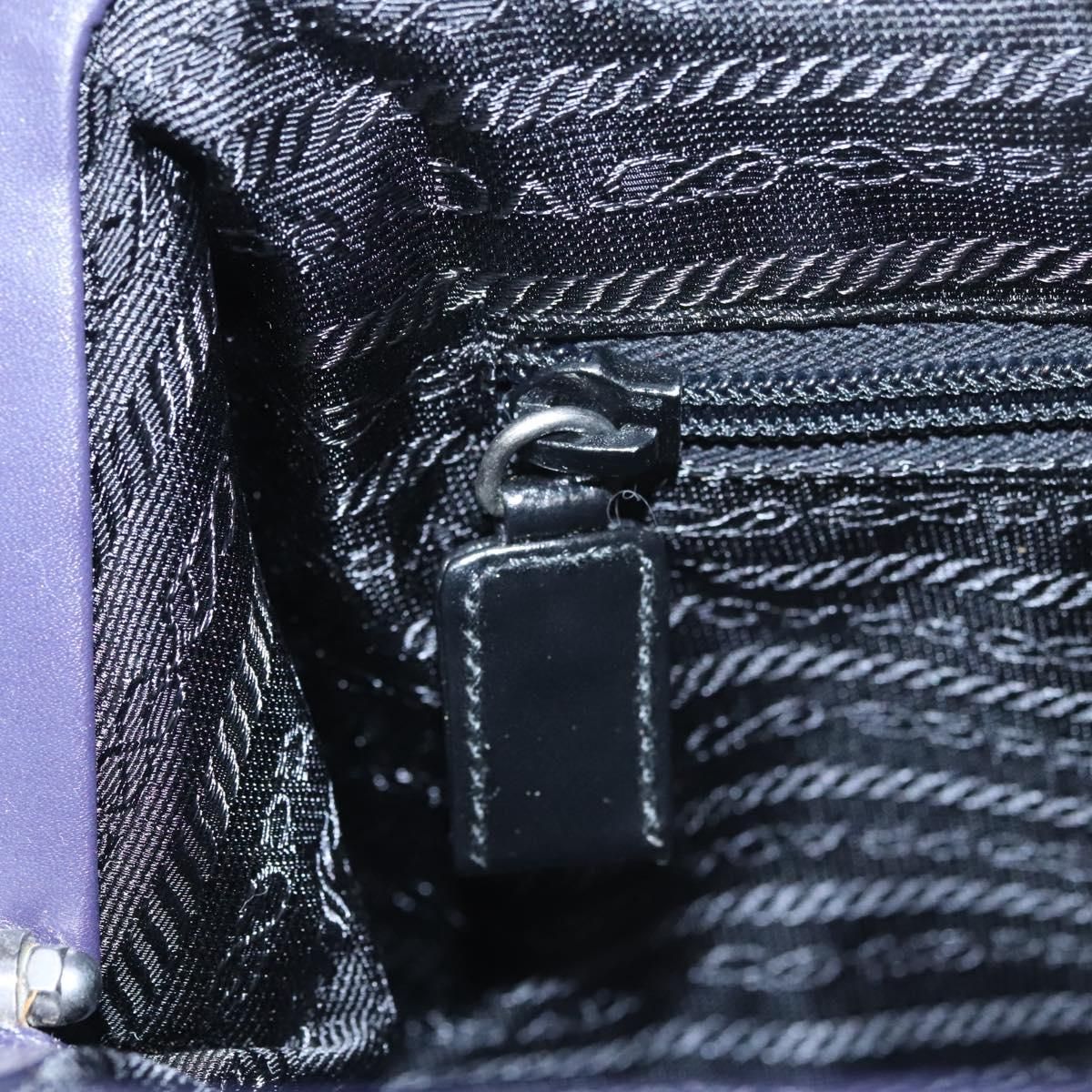 Prada Hand Bag Leather Purple Auth