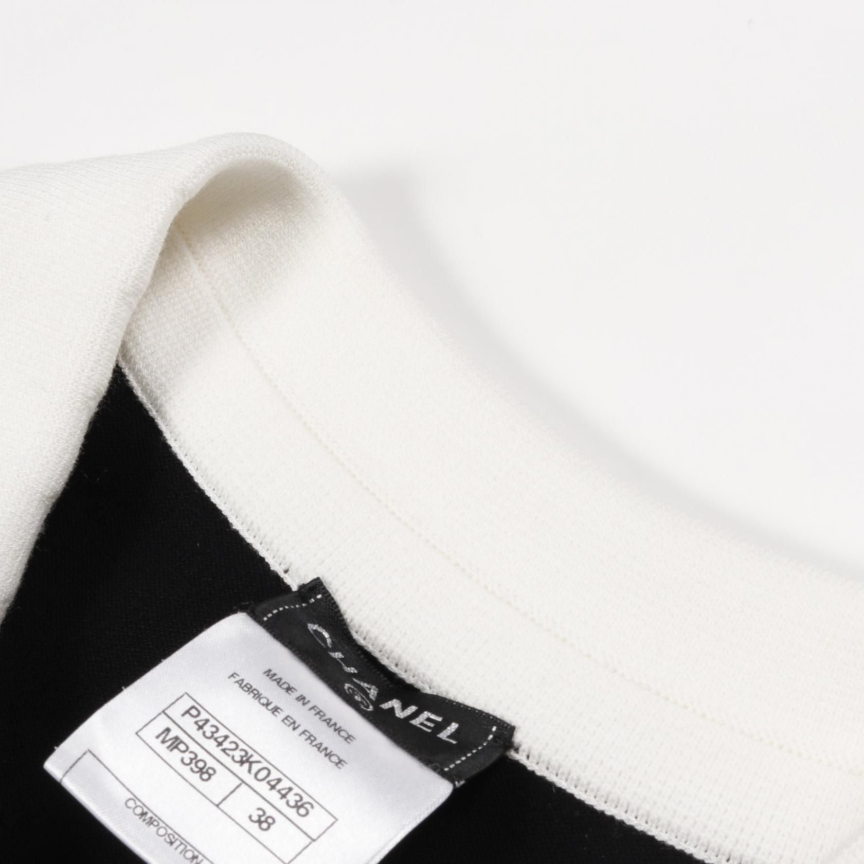 Chanel Black White Coco Mark Button Dress Cotton Rayon P 43423k 04436
