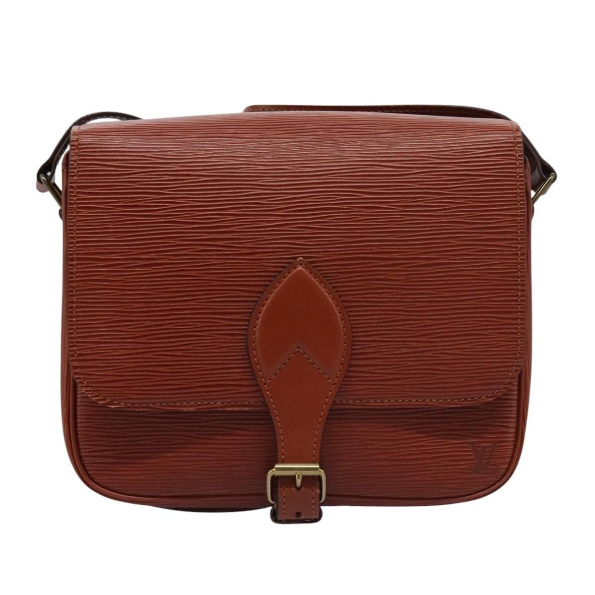 Louis Vuitton Epi Cartouchiere Mm Shoulder Bag Brown M 52243 Lv Auth