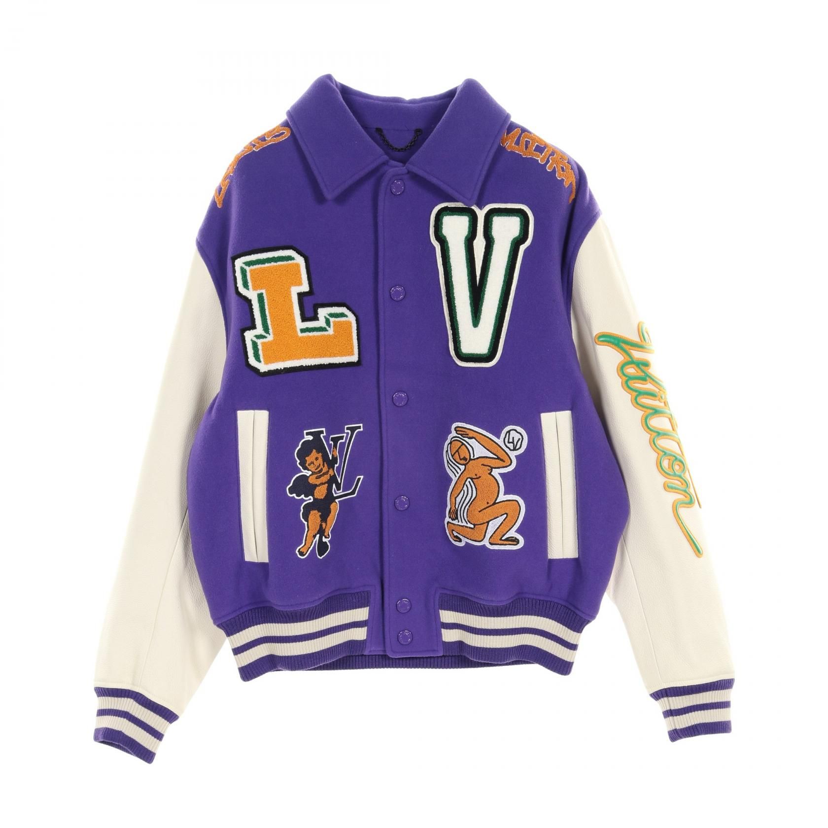 Louis Vuitton Multi Patch Mixed Leather Varsity Blouson Fig Purple White Multicolor Blouson Rm 222 Mjy Hnl 90e