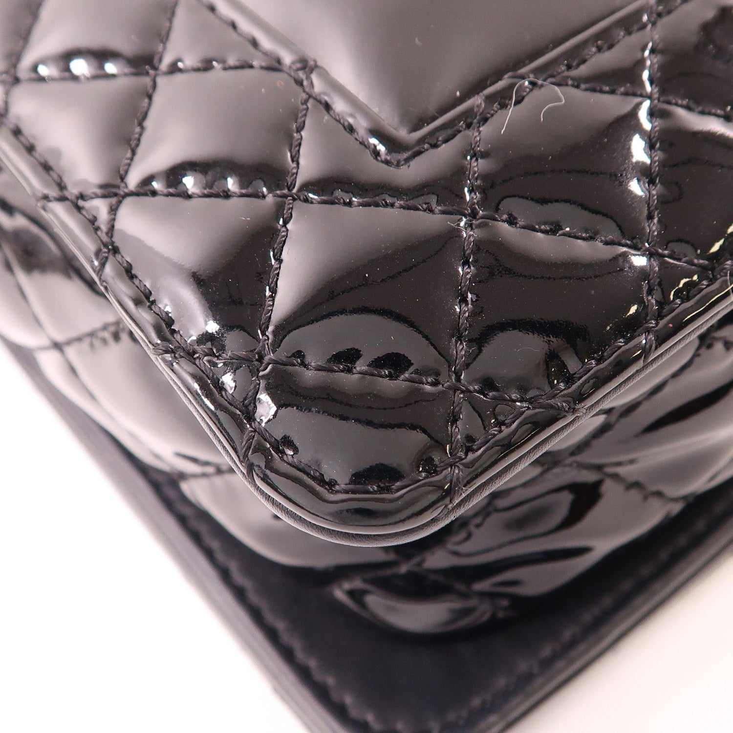 Chanel Black Lacquered Boy 11 Crossbody Bag Patent Leather