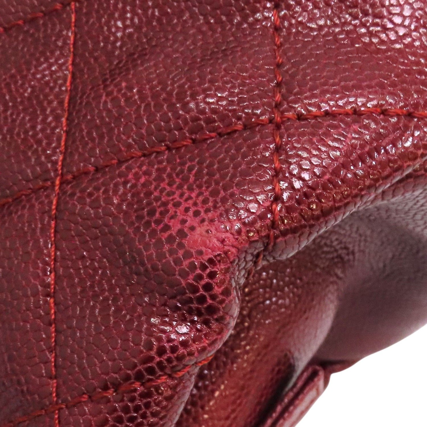 Chanel Matelasse Chain Shoulder Bag Calfskin Red