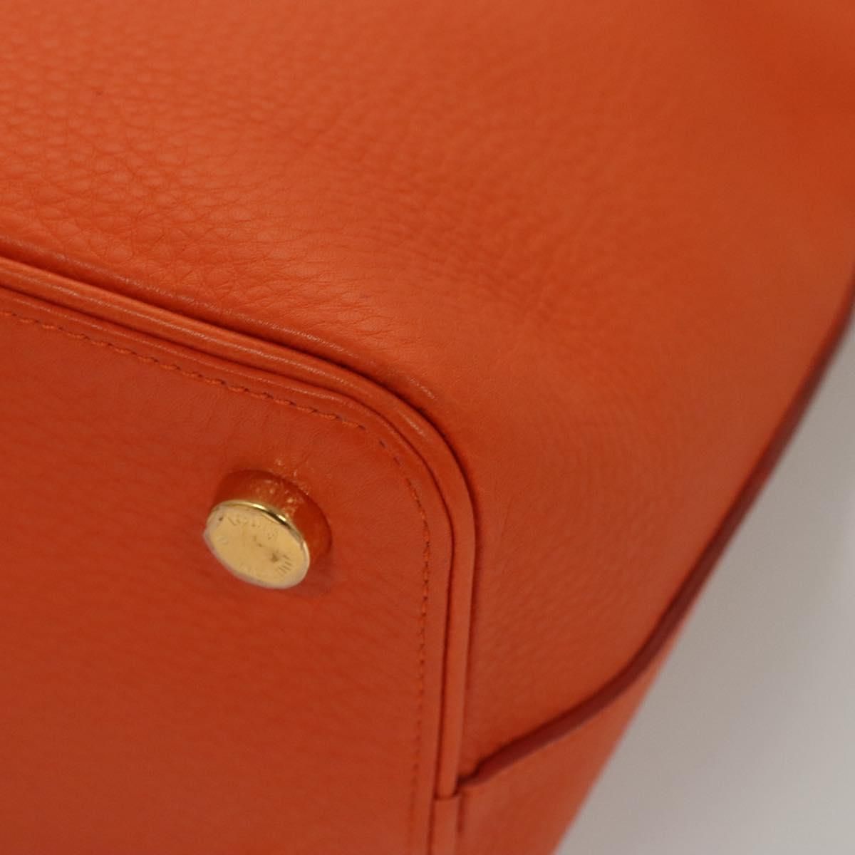 Louis Vuitton Suhari Lockit Pm Hand Bag Taurillon Leather Orange Lv Auth