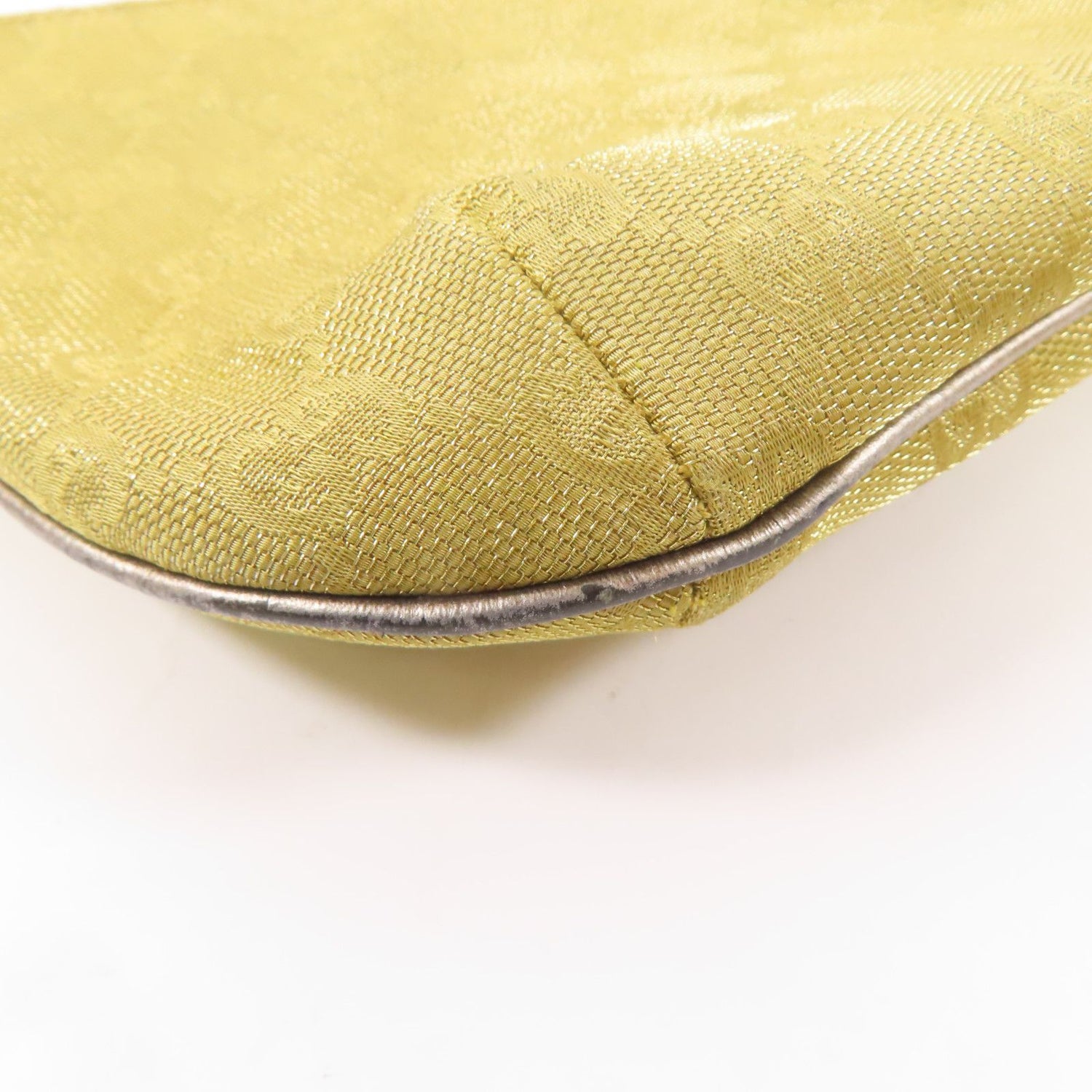 Gucci Canvas/leather Shoulder Bag Silver Shoulder Bag Golden Shoulder Bag Gold Gg Canvas 005.0813