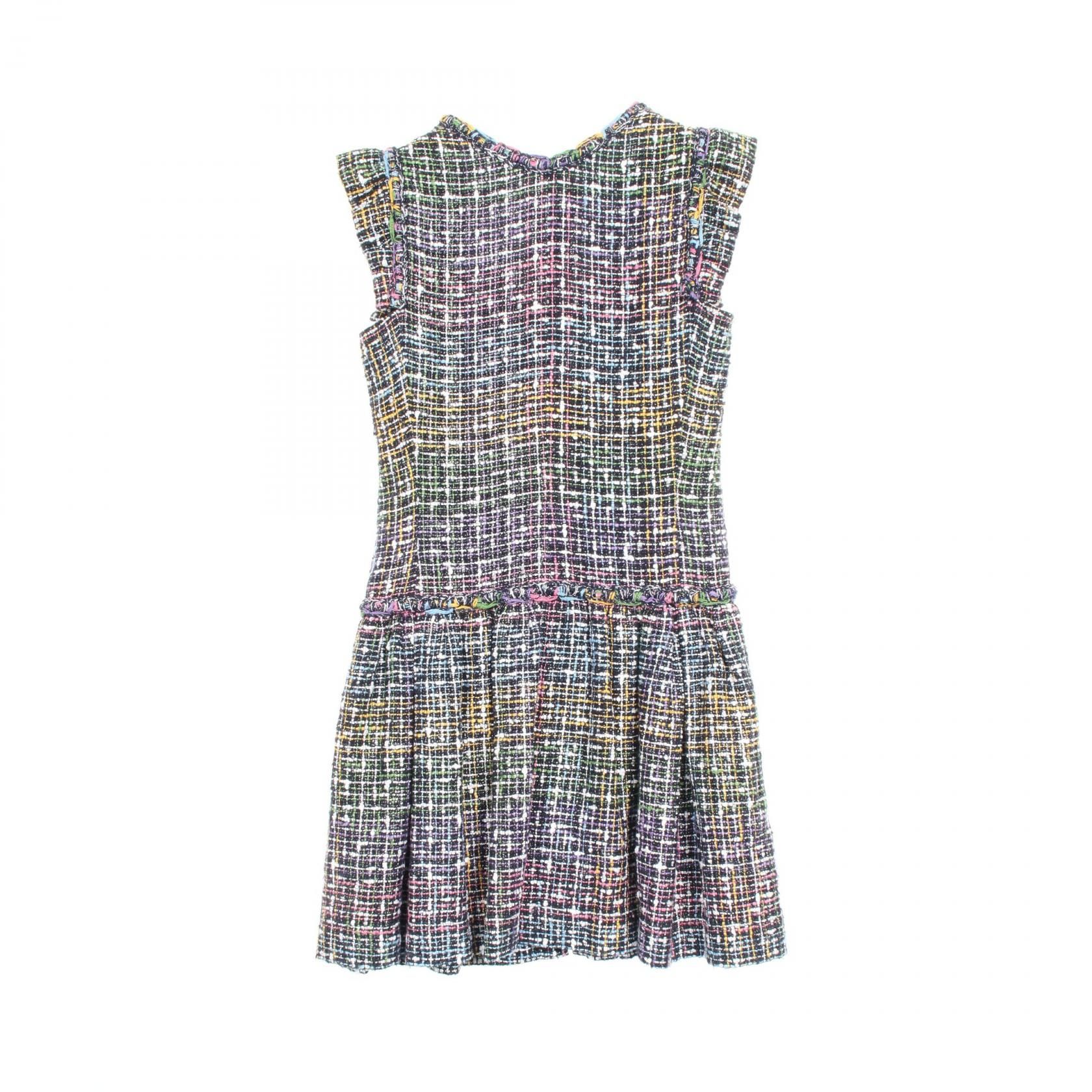 Chanel Black Multicolor Tweed Dress Cotton P 40406v 29250