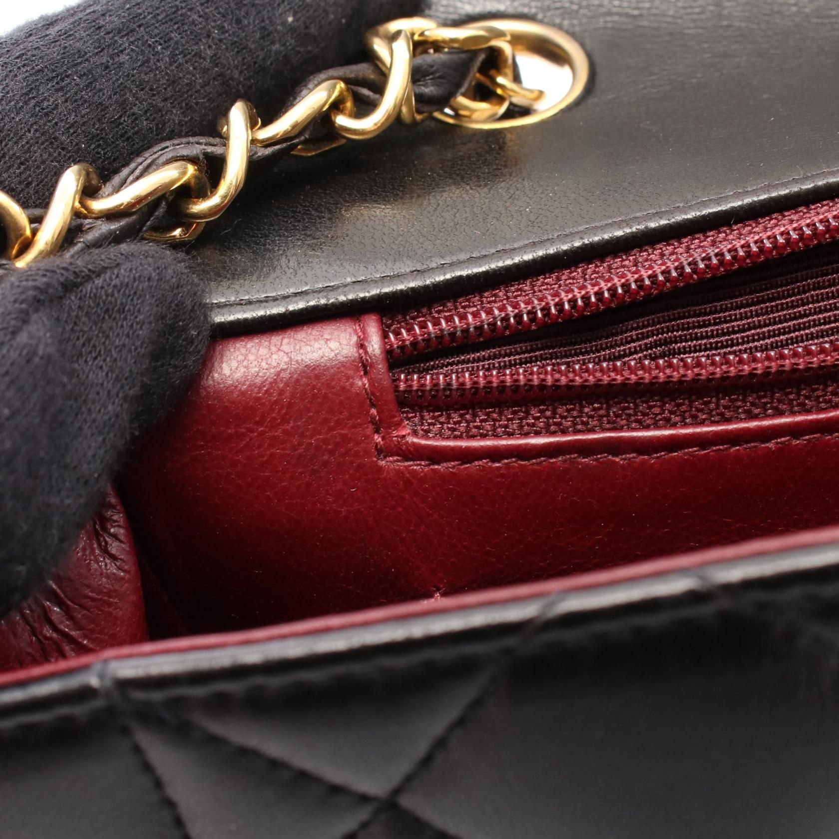 Chanel Black Matelasse Diana Flap Shoulder Bag Lambskin (sheep Leather) A 01165