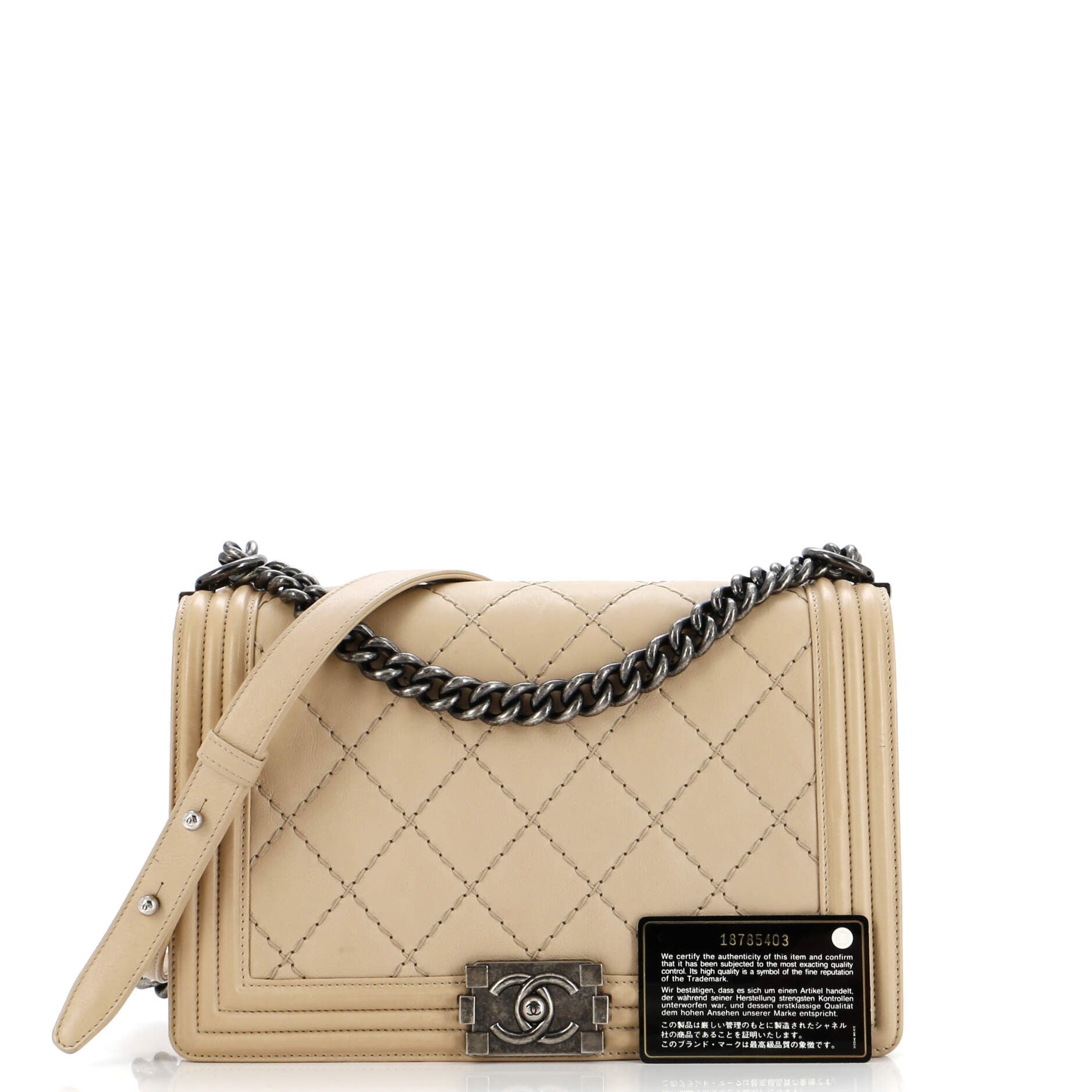 Chanel Stitch Boy Flap Bag Quilted Calfskin New Medium