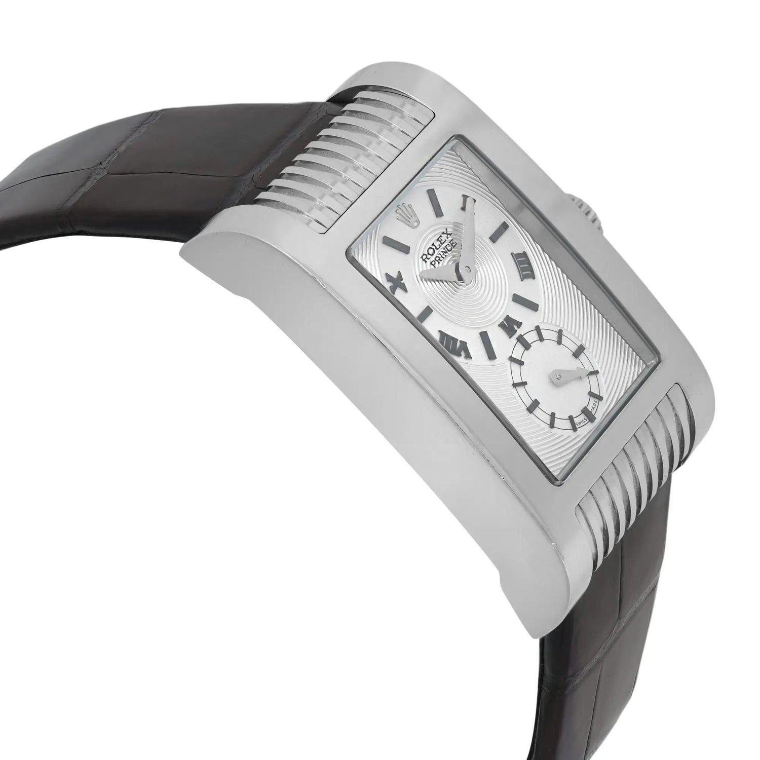 Rolex Cellini Prince 18k White Gold Silver Dial Men Hand Wind Watch 5441