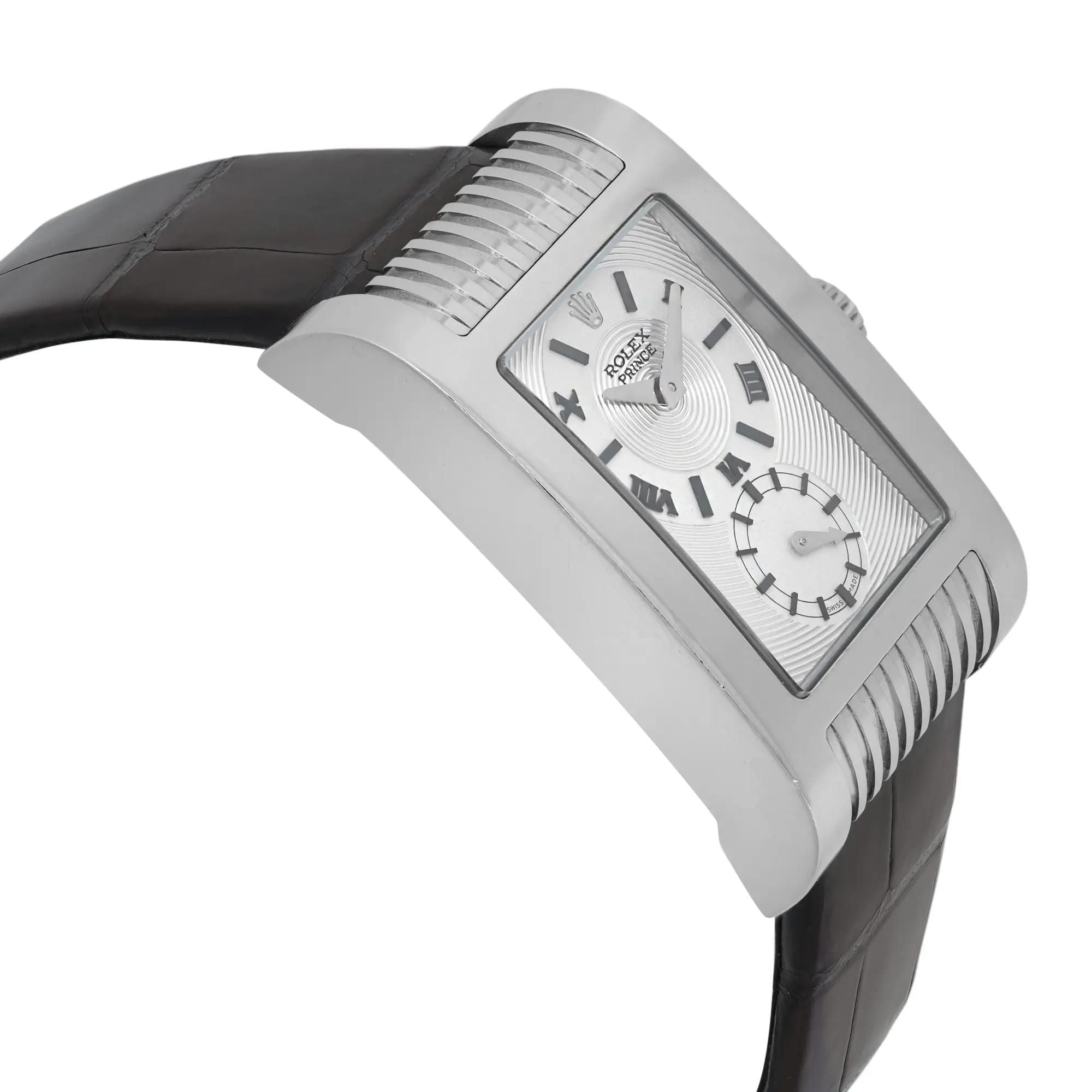 Rolex Cellini Prince 18k White Gold Silver Dial Men Hand Wind Watch 5441