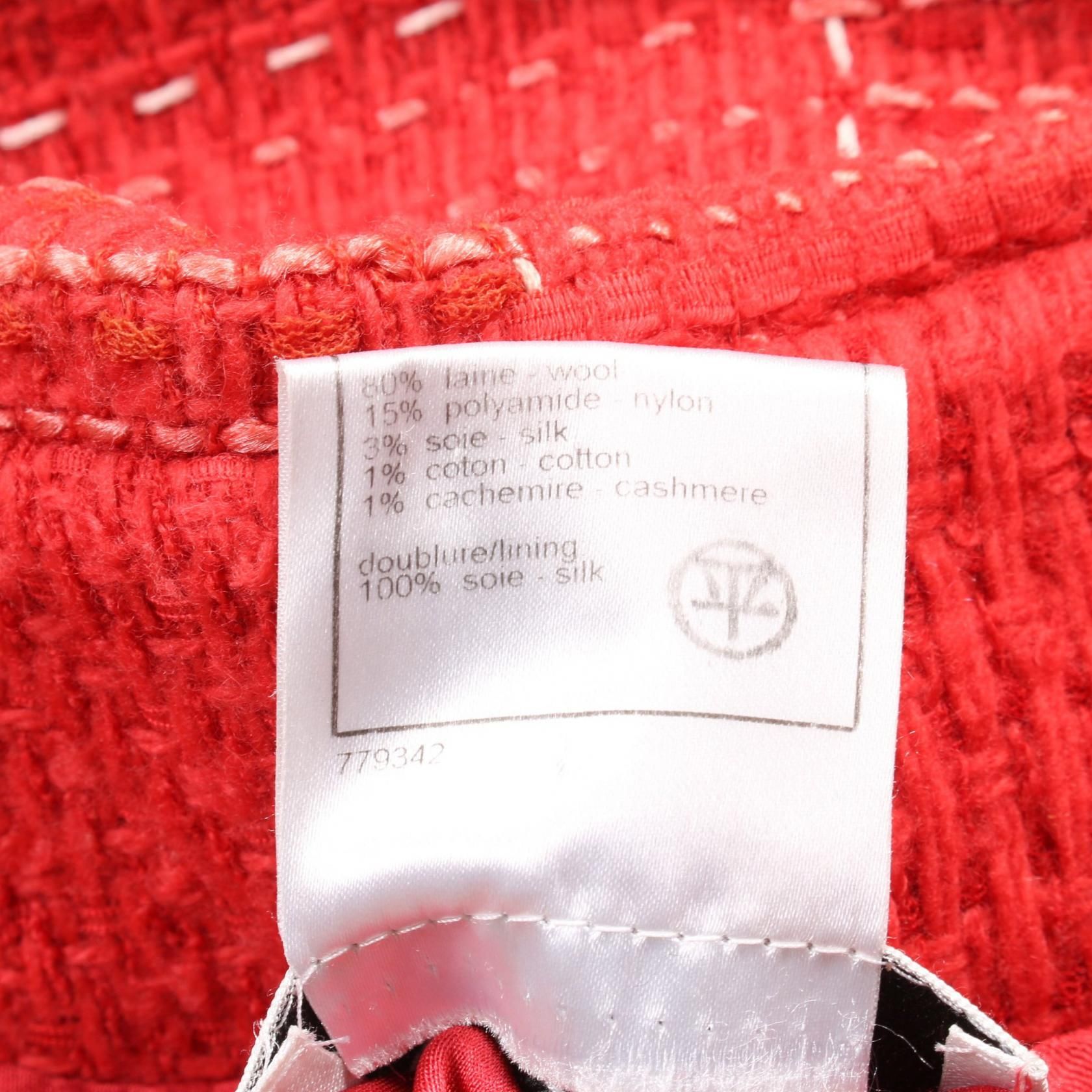 Chanel Red Dress Wool Nylon P 32021