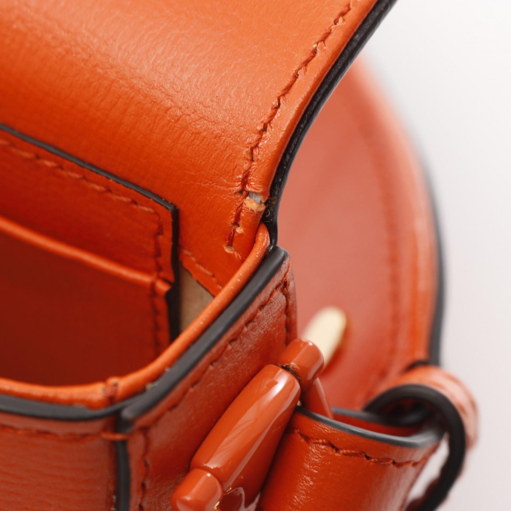 Gucci Mini Horsebit 1955 Shoulder Bag Orange Leather 726863