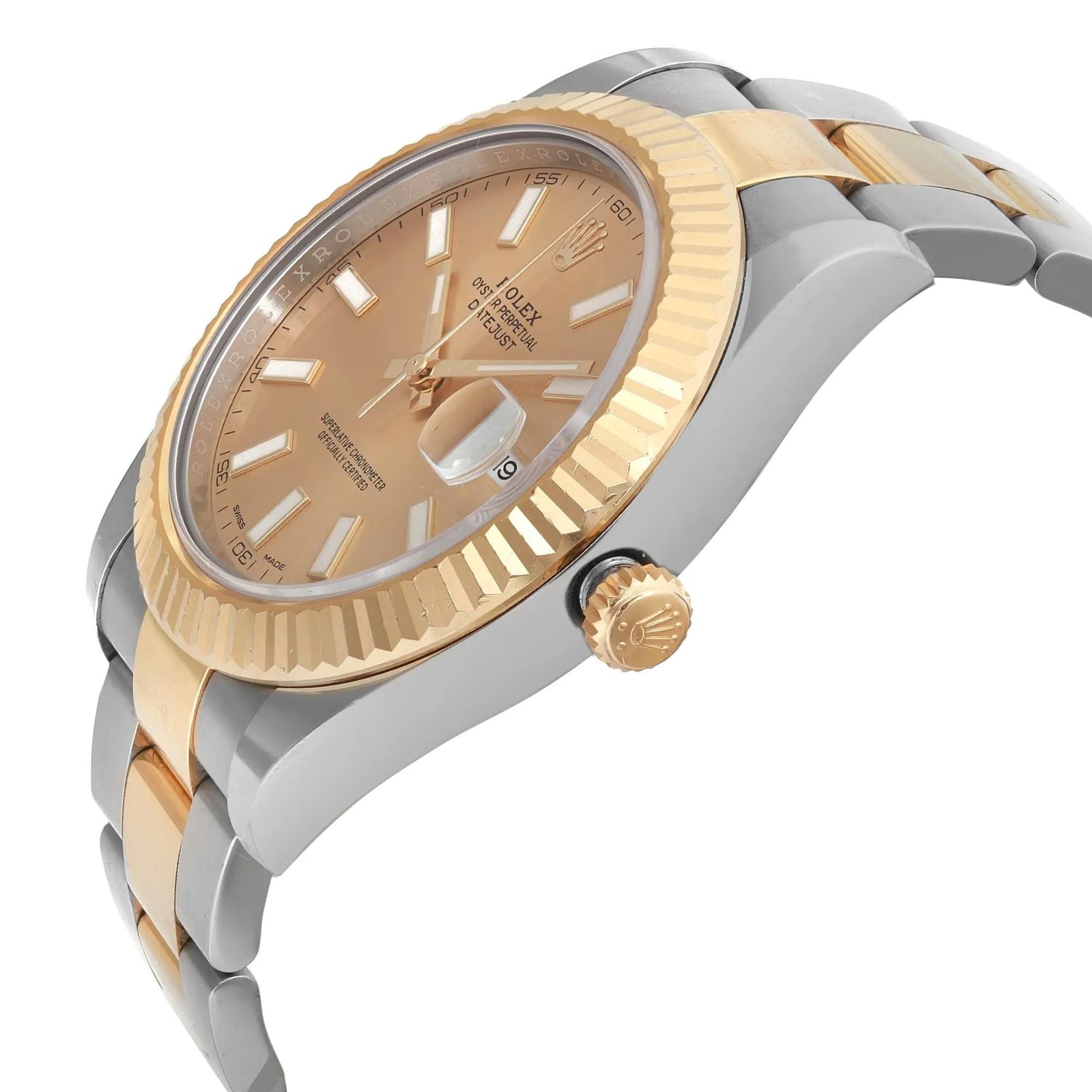 Rolex Datejust II 18K Yellow Gold Steel Champagne Dial Mens Watch 116333