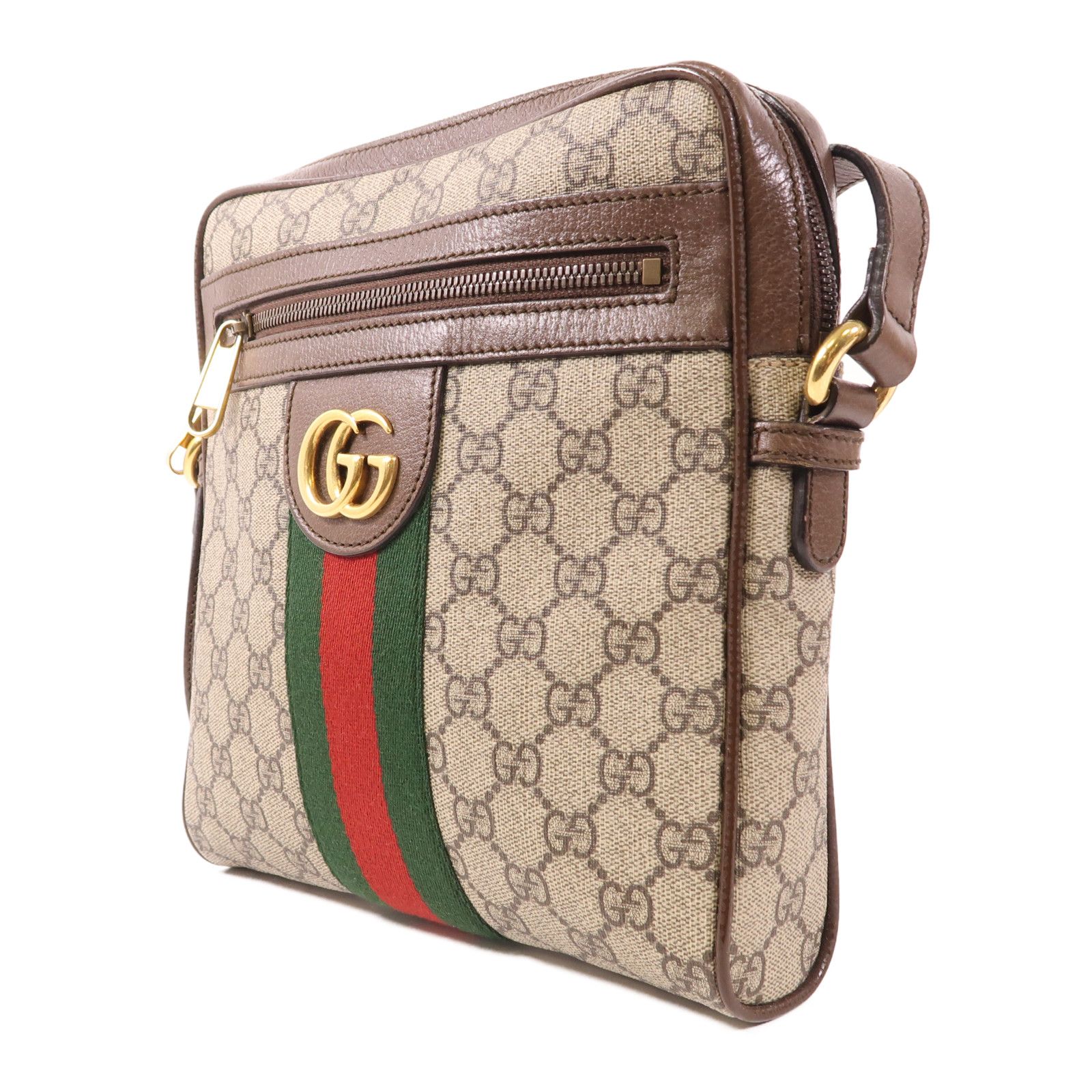 Gucci Painted Canvas Supreme Ophidia Small Messenger Golden Shoulder Bag Brown Pvc Coated Canvas 54792
