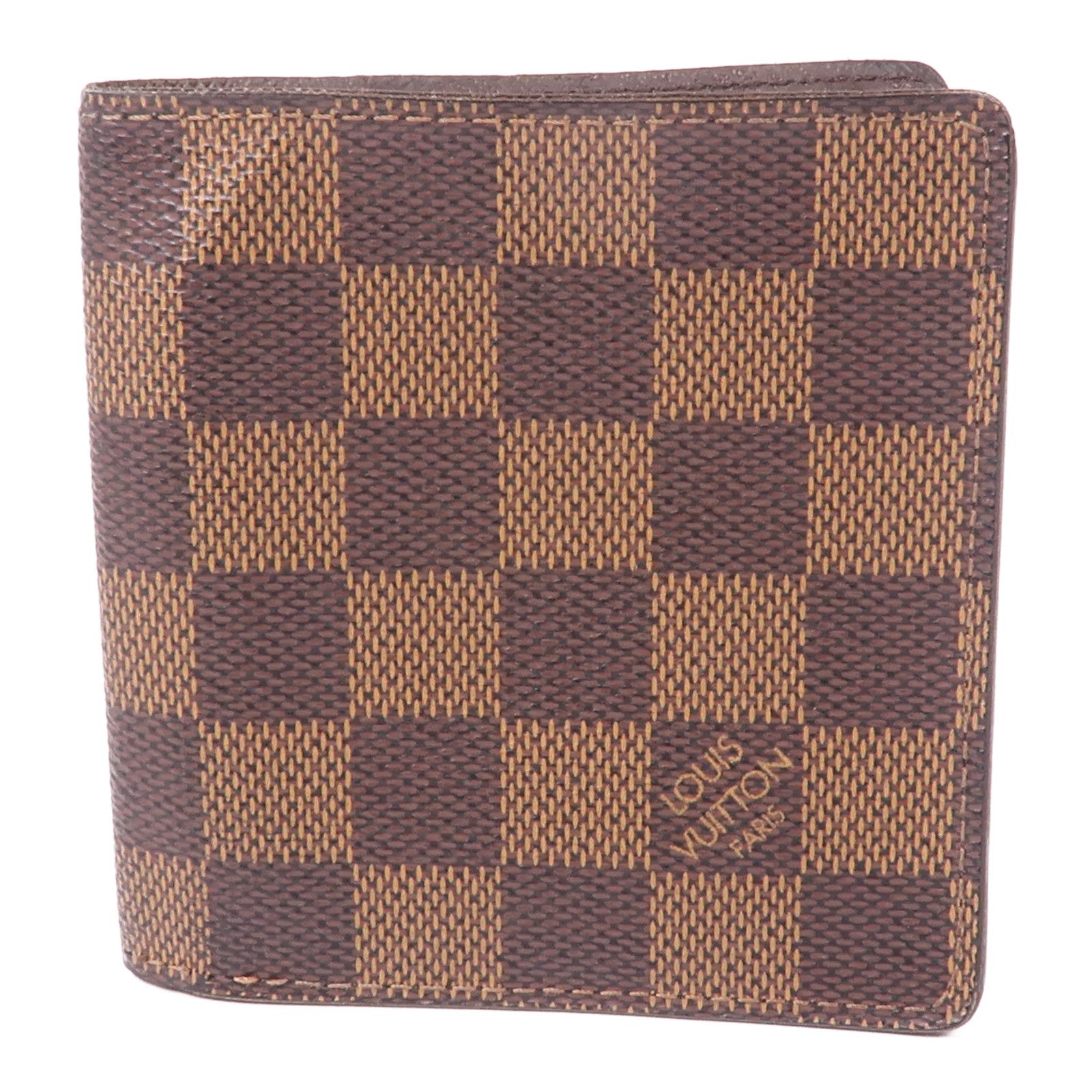 Louis Vuitton Damier Wallet Ebene Brown Bi-Fold Wallet N 61666
