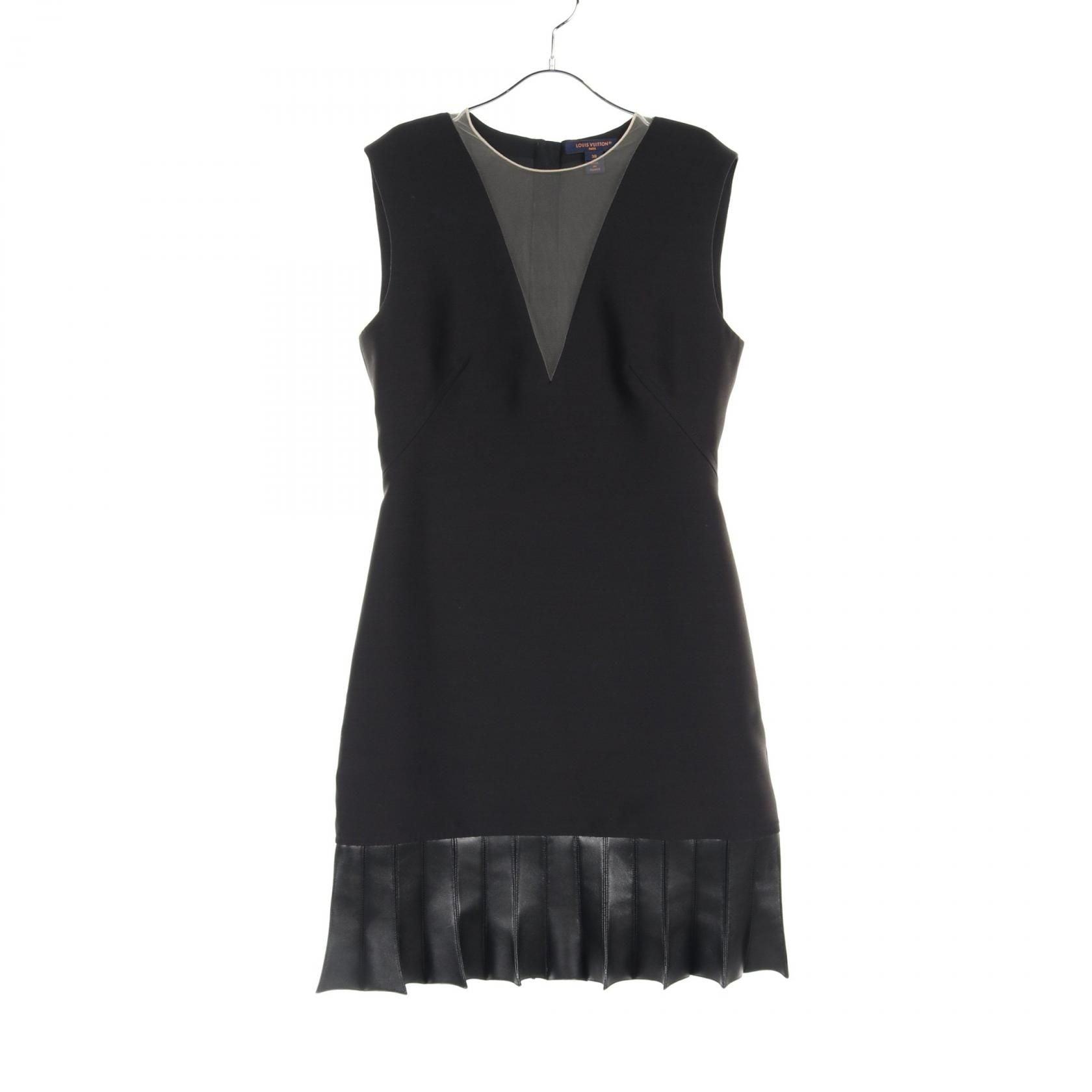 Louis Vuitton Fin Flounce Smikado Dress Black Dress Rw 241wa Sm 4 Fqds 92