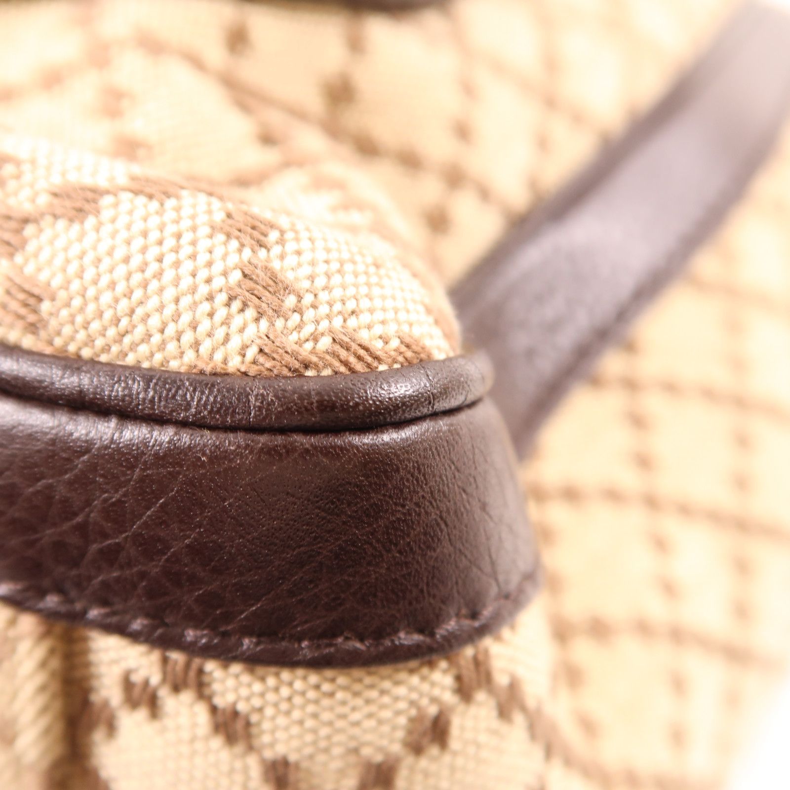 Gucci Canvas/leather Double G Boston Bag Kinsenhajitonbao/hand-turned Bag Palm Color Boston Bag Brown Canvas 2