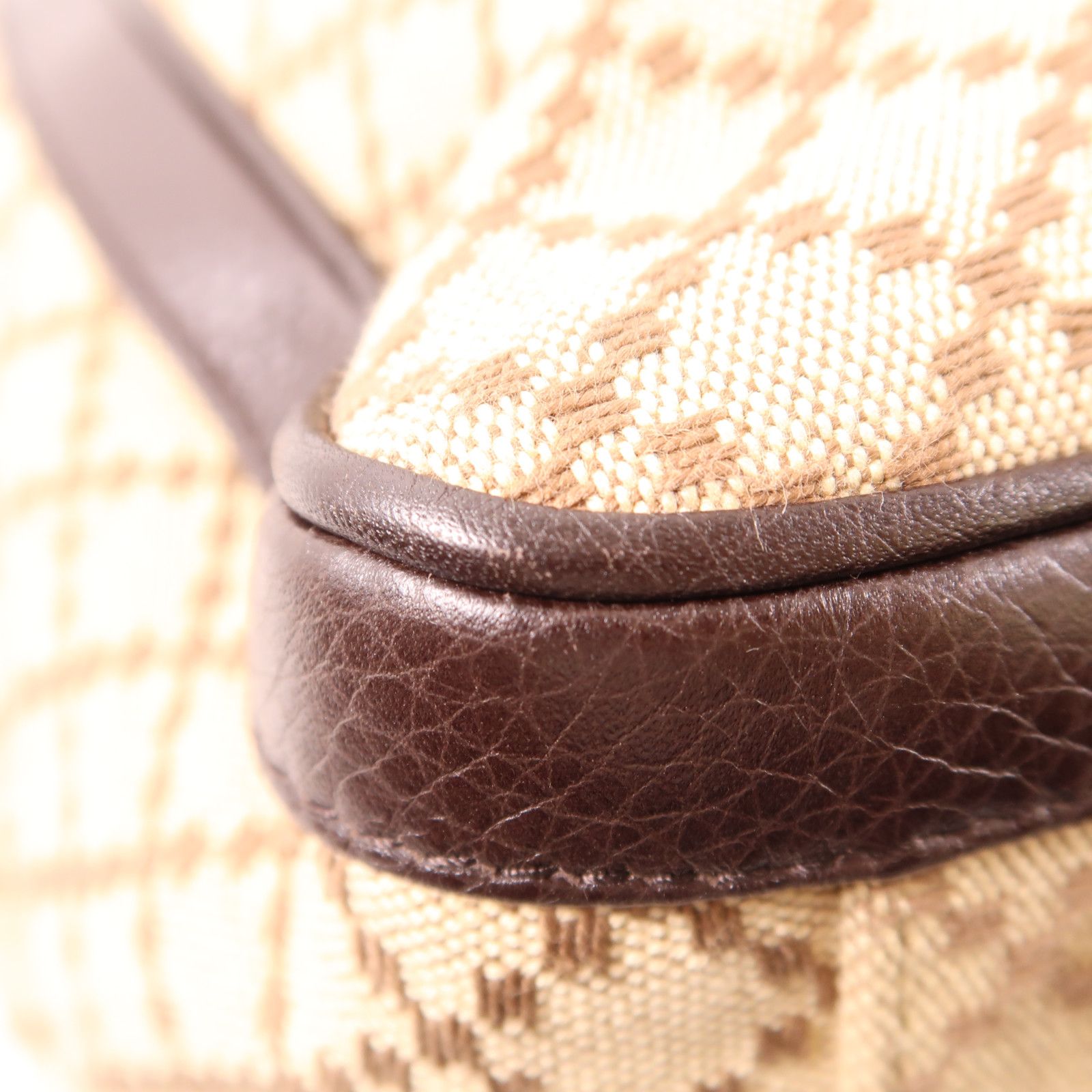 Gucci Canvas/leather Double G Boston Bag Kinsenhajitonbao/hand-turned Bag Palm Color Boston Bag Brown Canvas 2