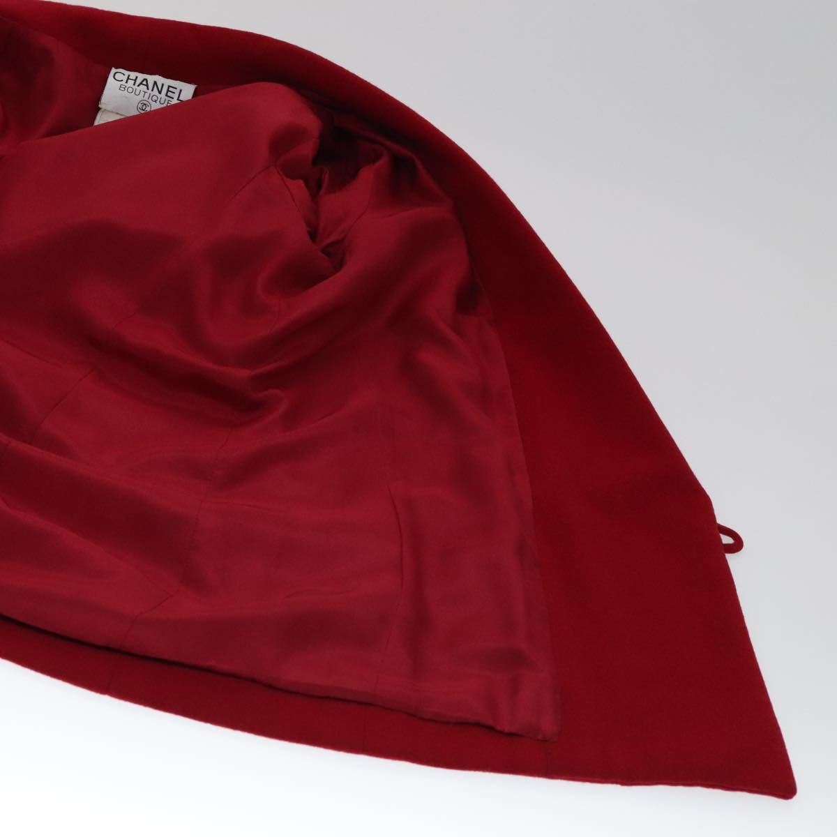 Chanel Coat Jacket Cashmere Red Cc Auth