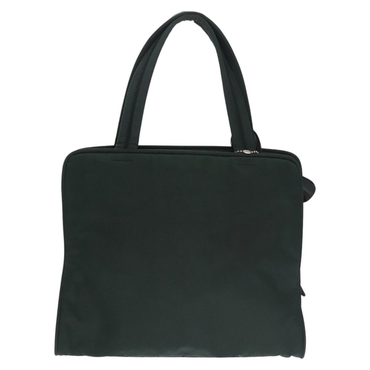Prada Hand Bag Nylon Green Silver Auth