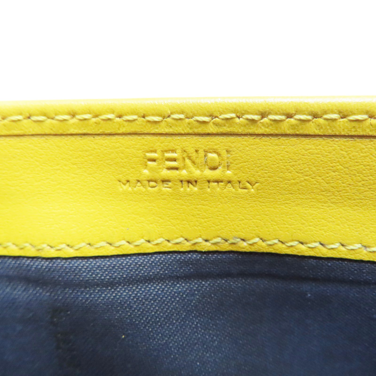 Fendi Logo Long Wallet Calfskin Yellow