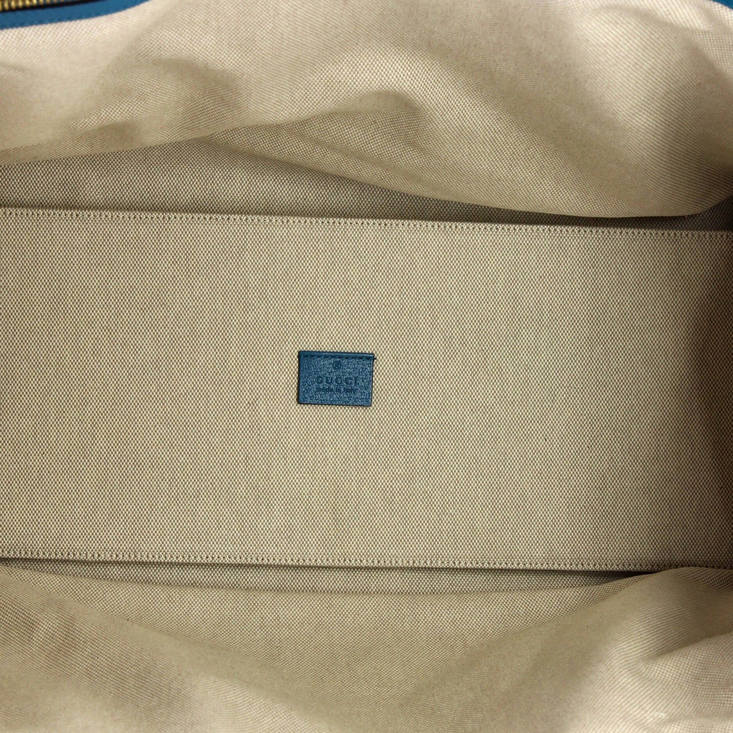 Gucci Getaways Convertible Open Tote Embroidered Woven Fabric Large