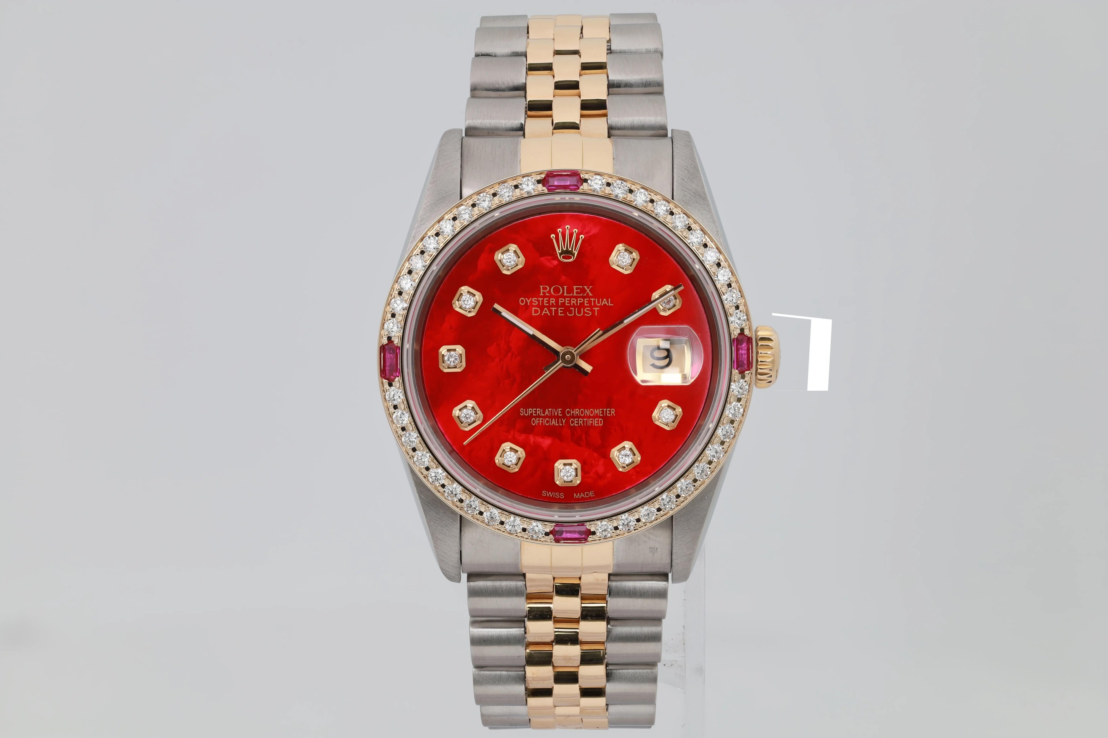 Rolex Datejust 36mm Jubilee 18K Gold Steel Champagne Dial Men Watch 16233