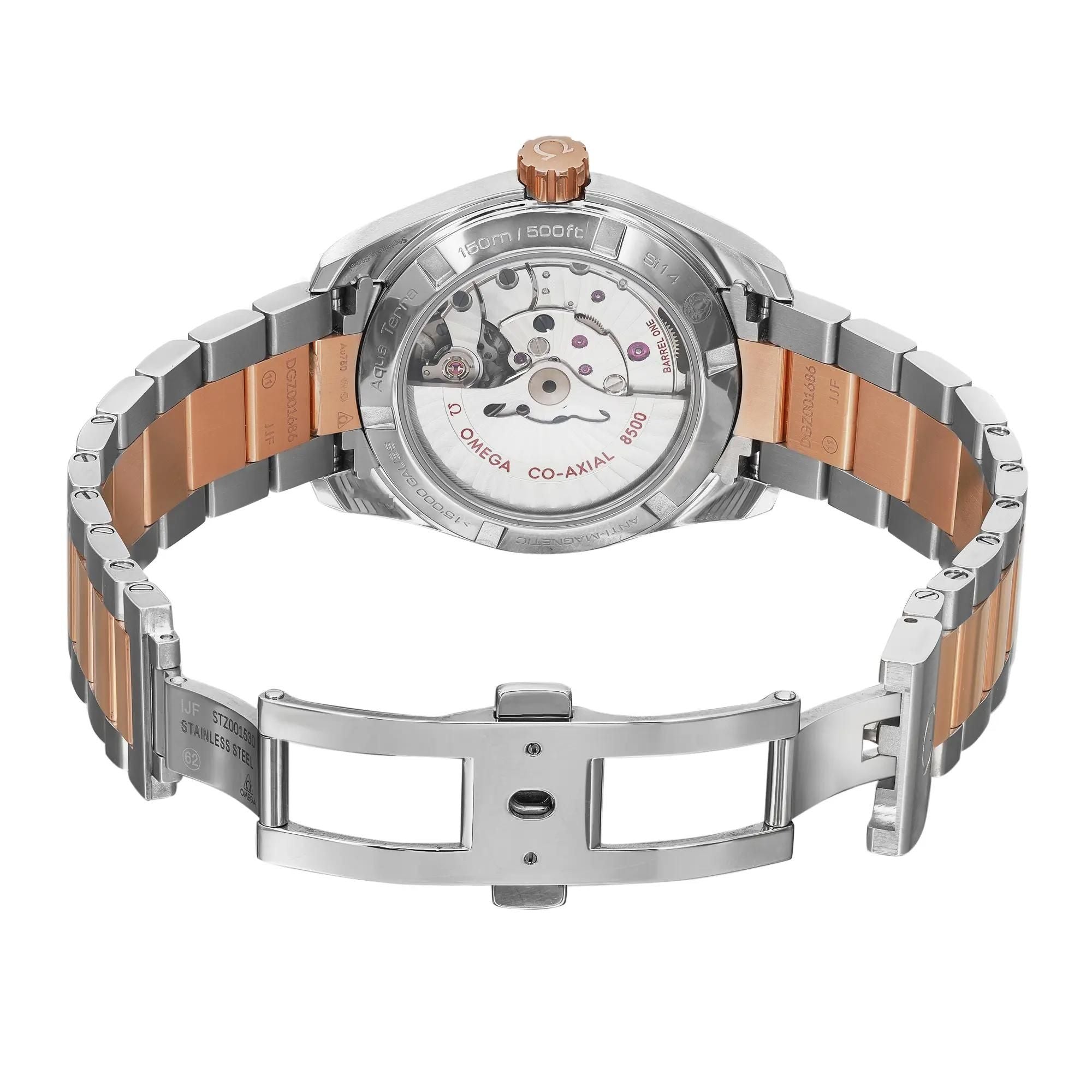 Omega Aqua Terra 18k Rose Gold Steel MOP Dial Ladies Watch 231.25.39.21.55.001