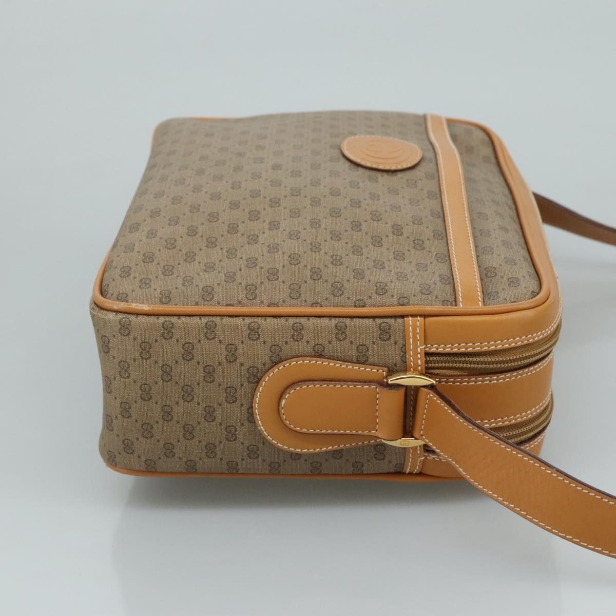 Gucci Micro Gg Supreme Shoulder Bag Pvc Beige Auth