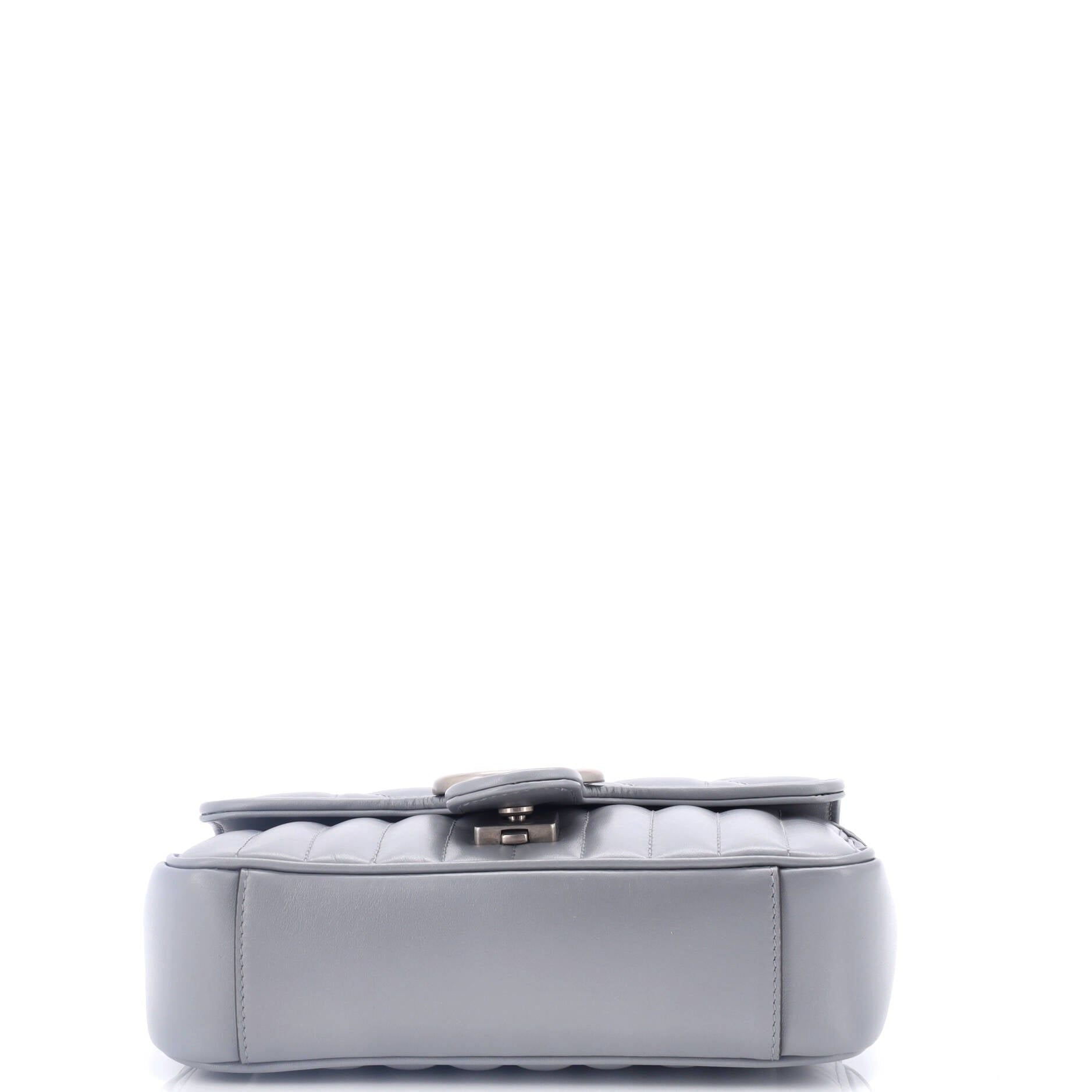 Gucci Calfskin Matelasse Aria Mini GG Marmont Shoulder Bag