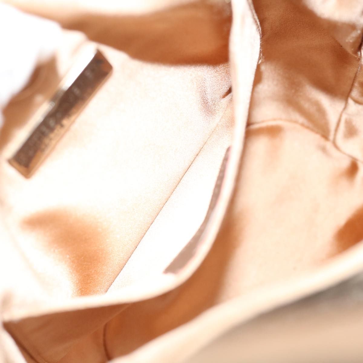 Bottega Veneta Hand Bag Satin Pink Gold Auth