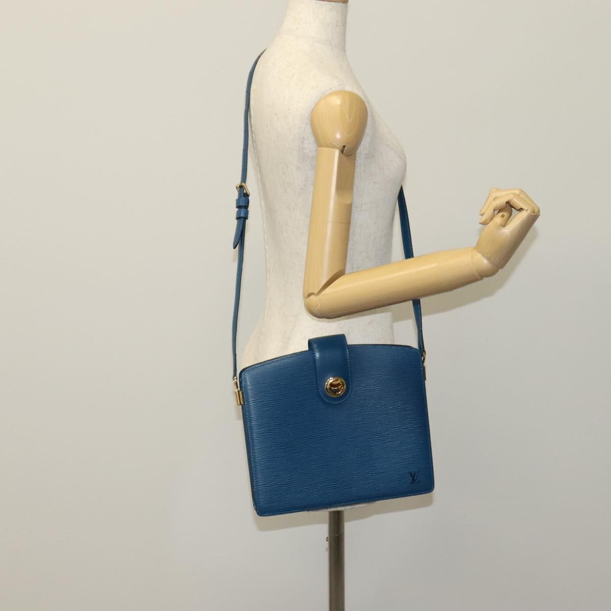 Louis Vuitton Epi Capuchin Shoulder Bag Blue M 52345 Lv Auth