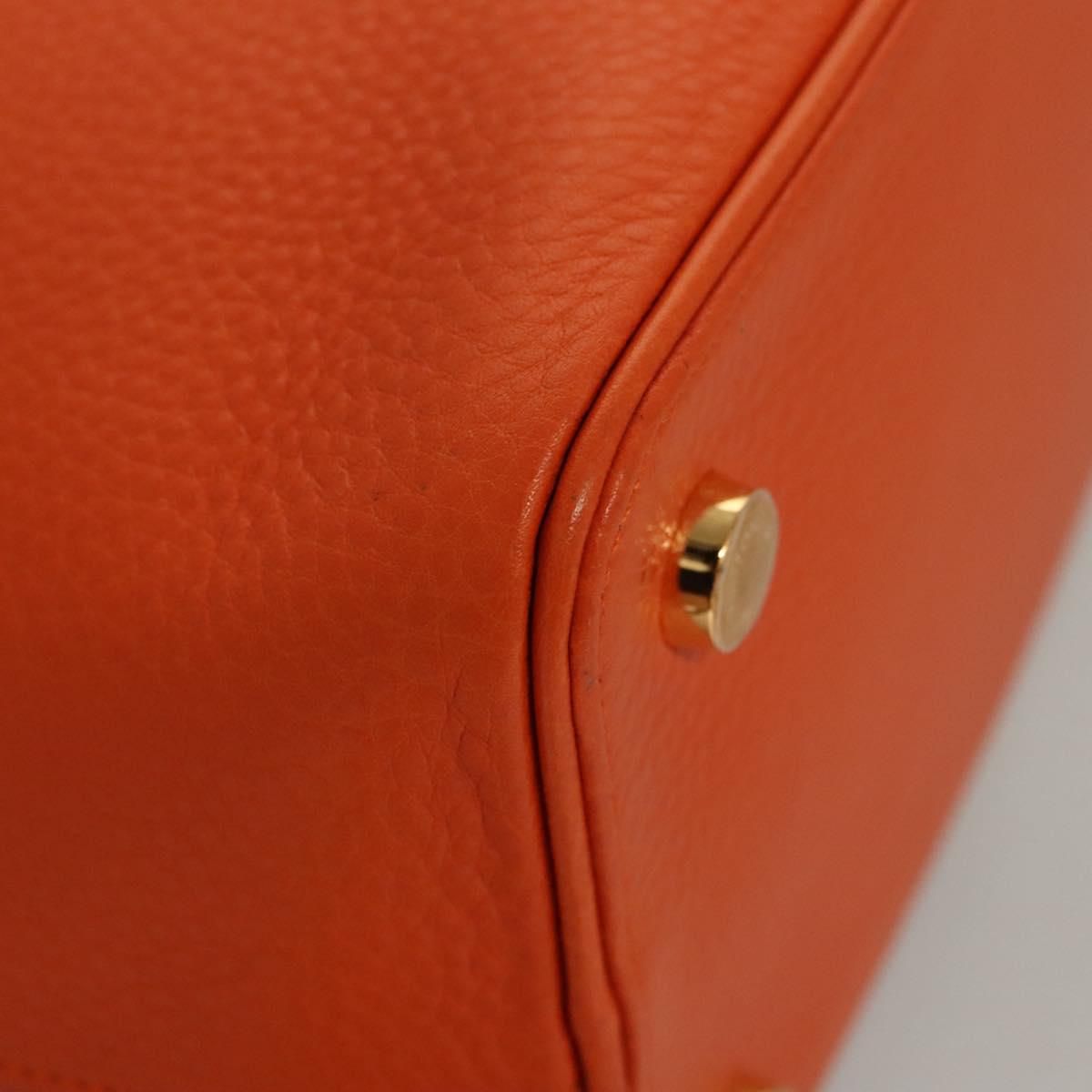 Louis Vuitton Suhari Lockit Pm Hand Bag Taurillon Leather Orange Lv Auth